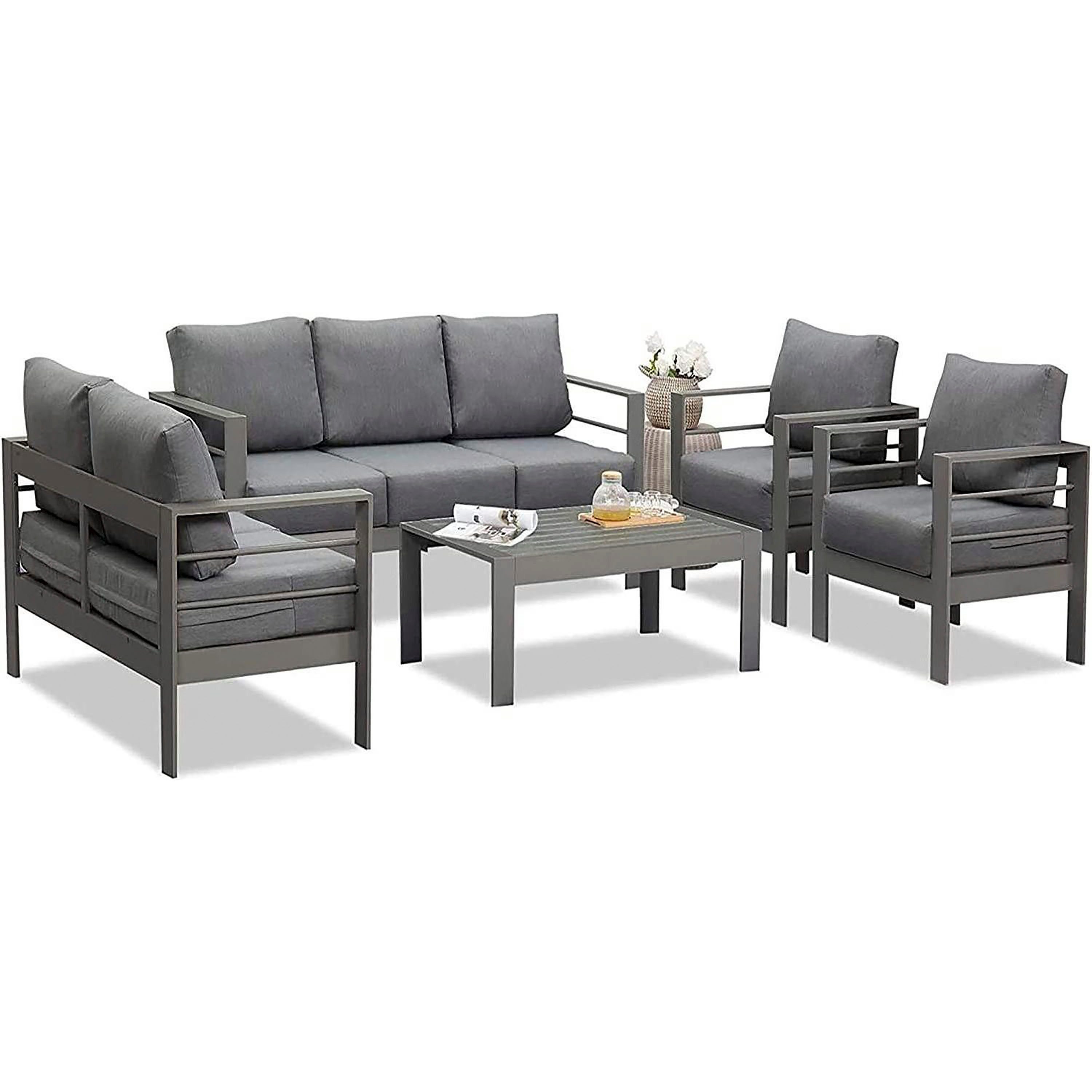 MeXo Gartenlounge-Set Gartenmöbel Set Aluminium Loungeset günstig online kaufen