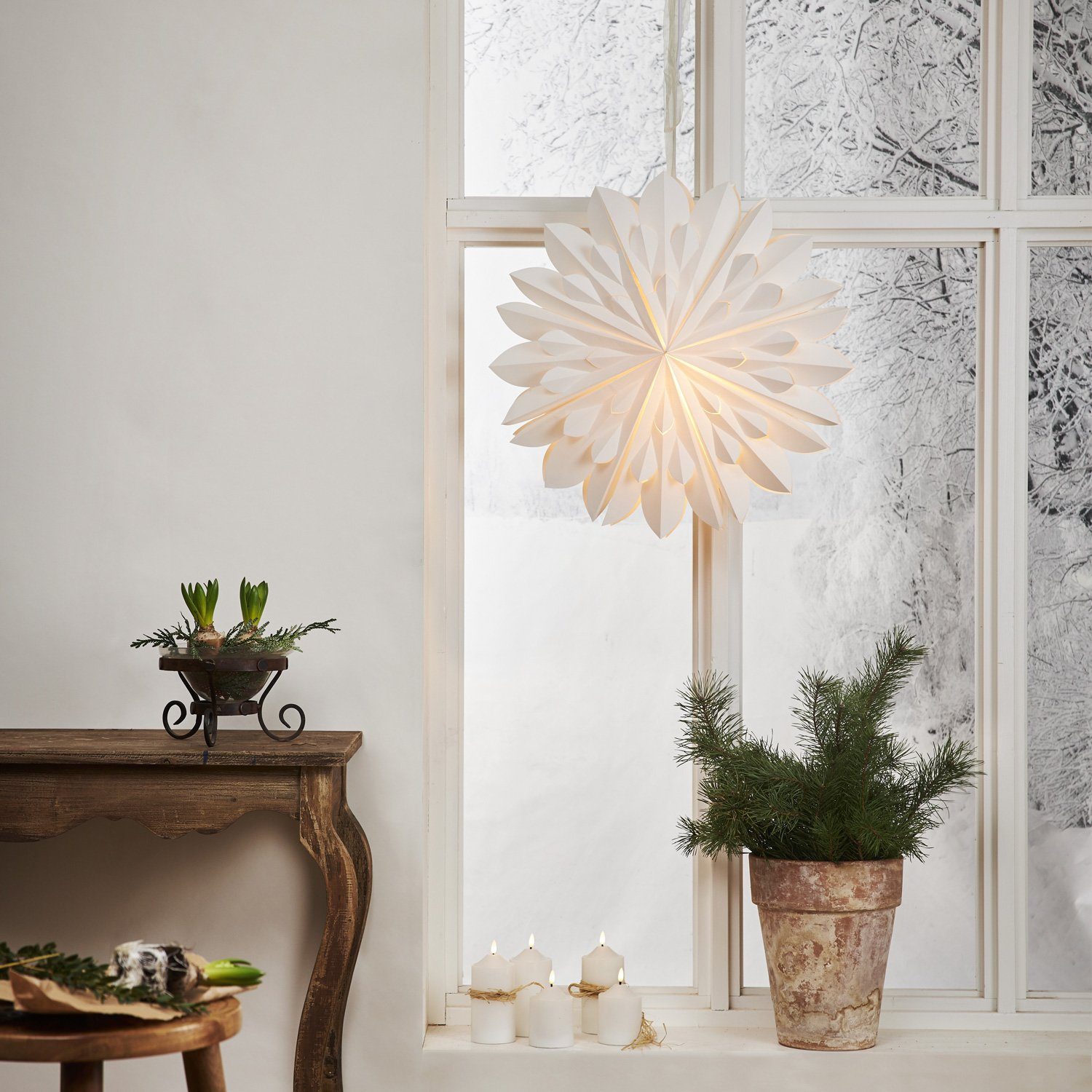 STAR TRADING Papierstern Papierstern Weihnachtsstern hängend D: 60cm Fensterschmuck Faltstern