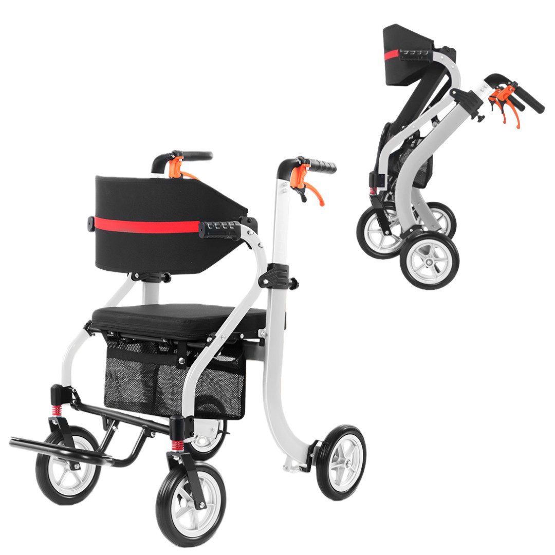 COVNBXN Rollator Multifunktionaler Rollator Einkaufstasche höhenverstellbaren Armlehnen, komfortabel für lange Nutzung ohne Ermüdung Komfort-Sitz