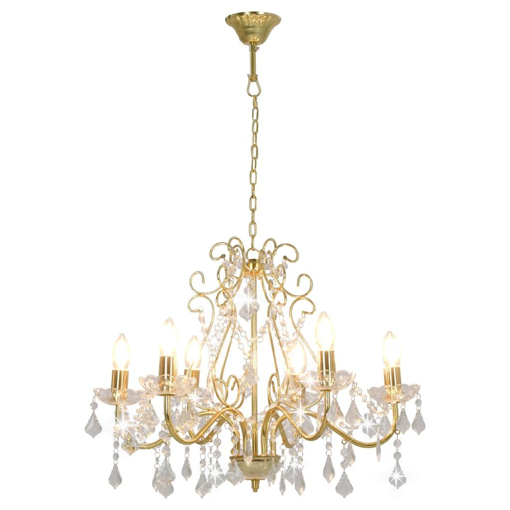 furnicato Deckenleuchte Exquisiter Kristall-Kronleuchter 60 x 44 cm in Gold günstig online kaufen
