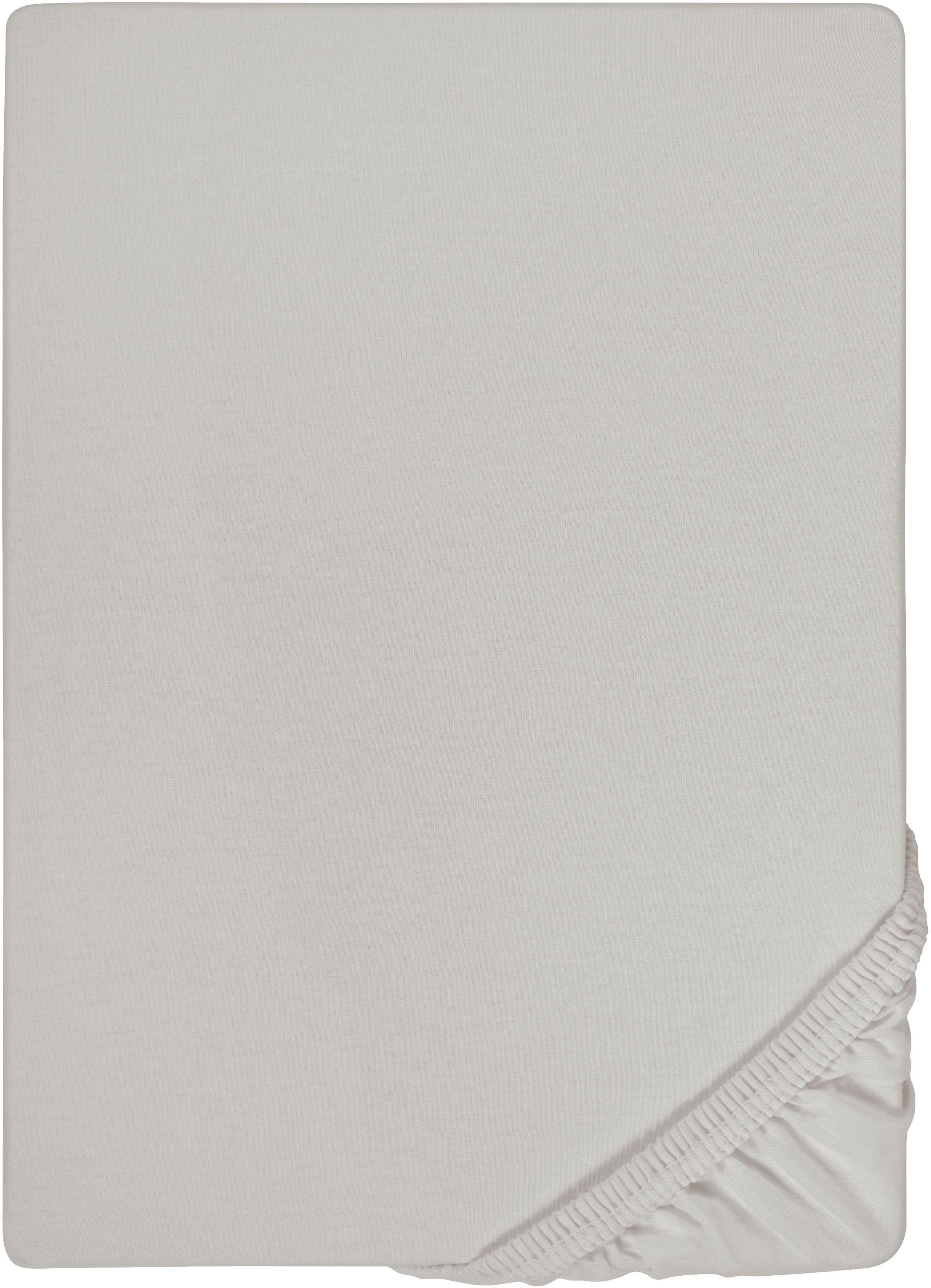 Biberna Spannbettlaken THEA Baumwoll-Jersey mit Elasthan, 160 g/m², Jersey-Elasthan, Gummizug: rundum, (1 Stück), Bettlaken für Matratzen bis 25 cm Höhe, pflegeleicht, bügelfrei