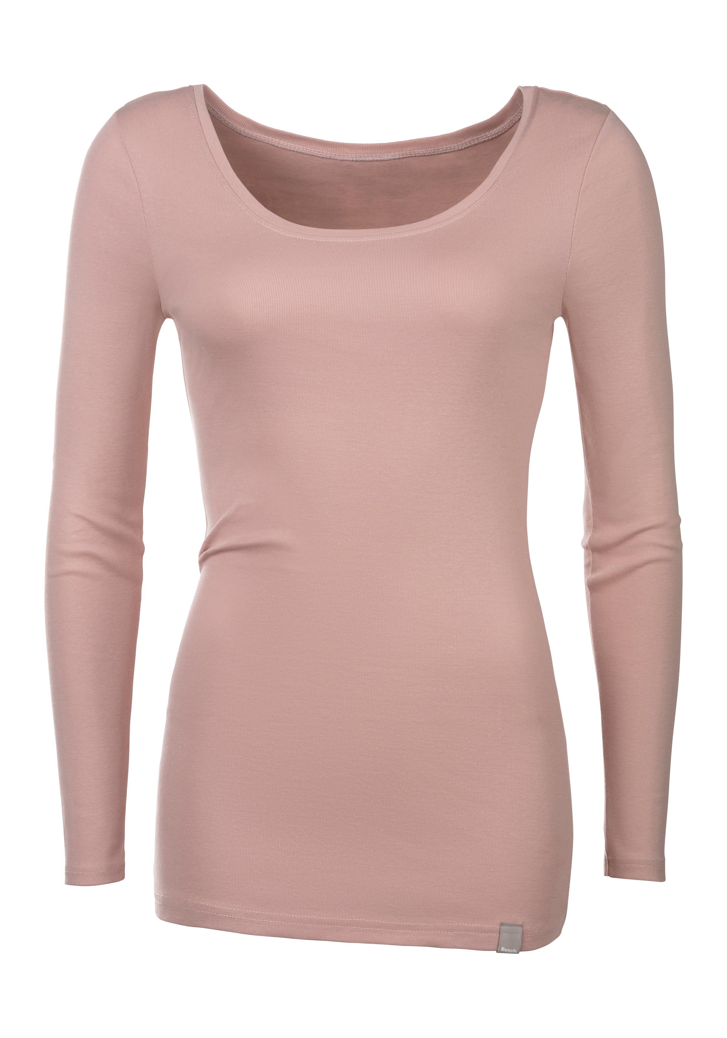 Bench. Langarmshirt aus feiner Rippware (2er-Pack) aus weicher Baumwoll-Qualität