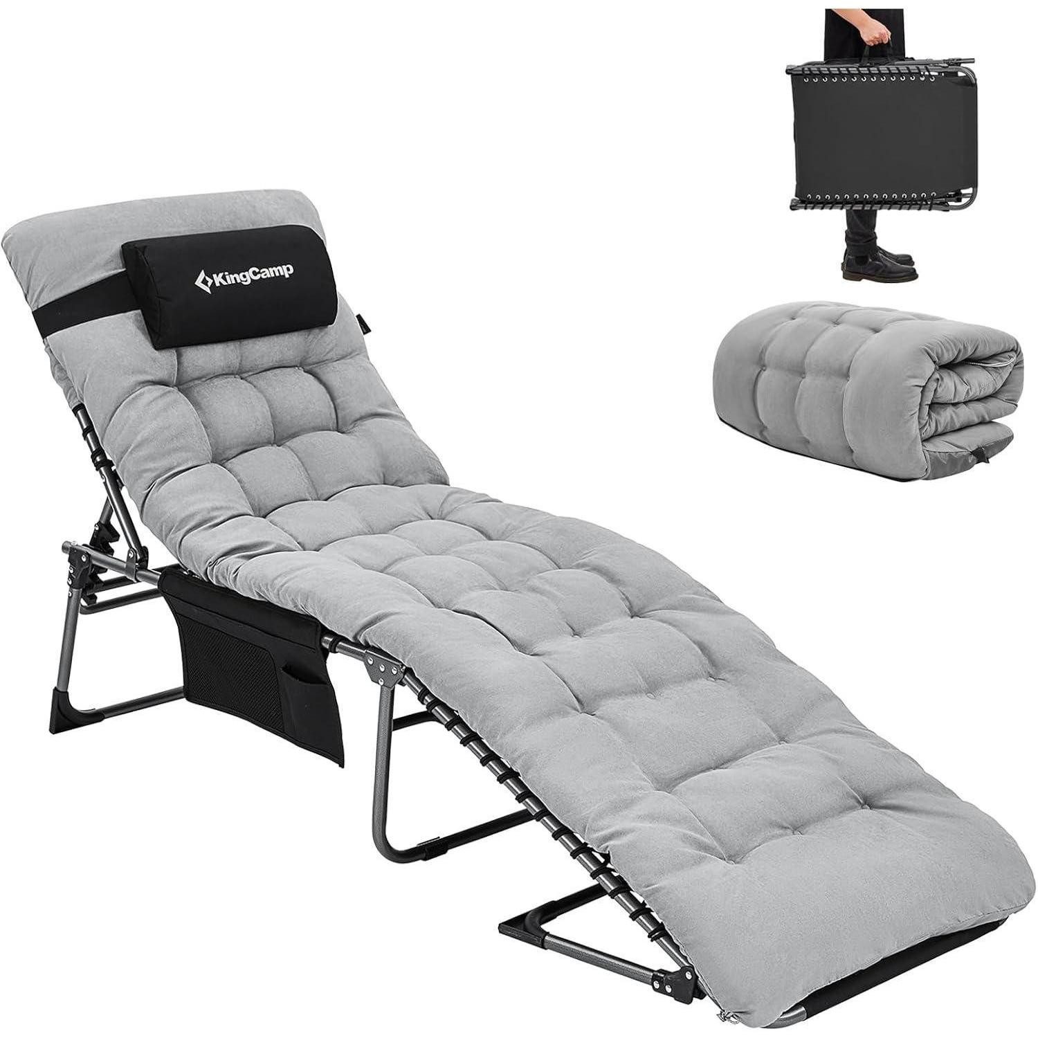 LuxusKollektion Campingliege Campingliege Sonnenliege klappbar 5-Stufig verstellbar Schwarz