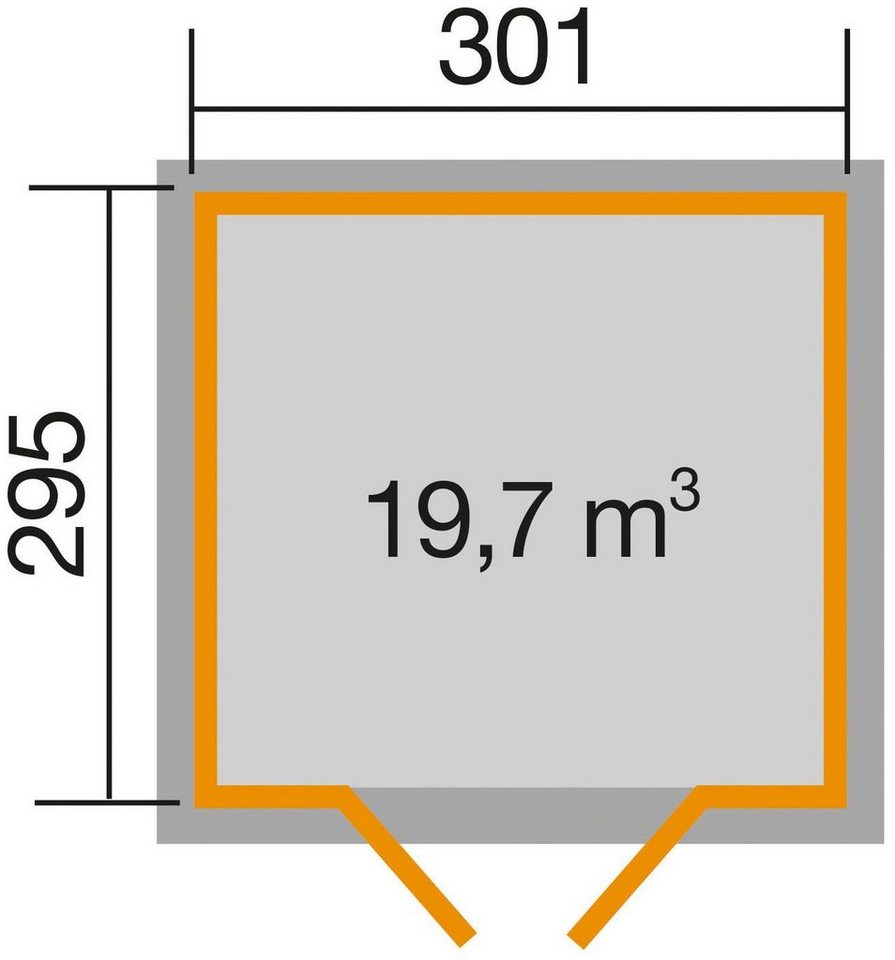 weka Gartenhaus 122 Gr.5, schwedenrot, BxT: 380x324 cm