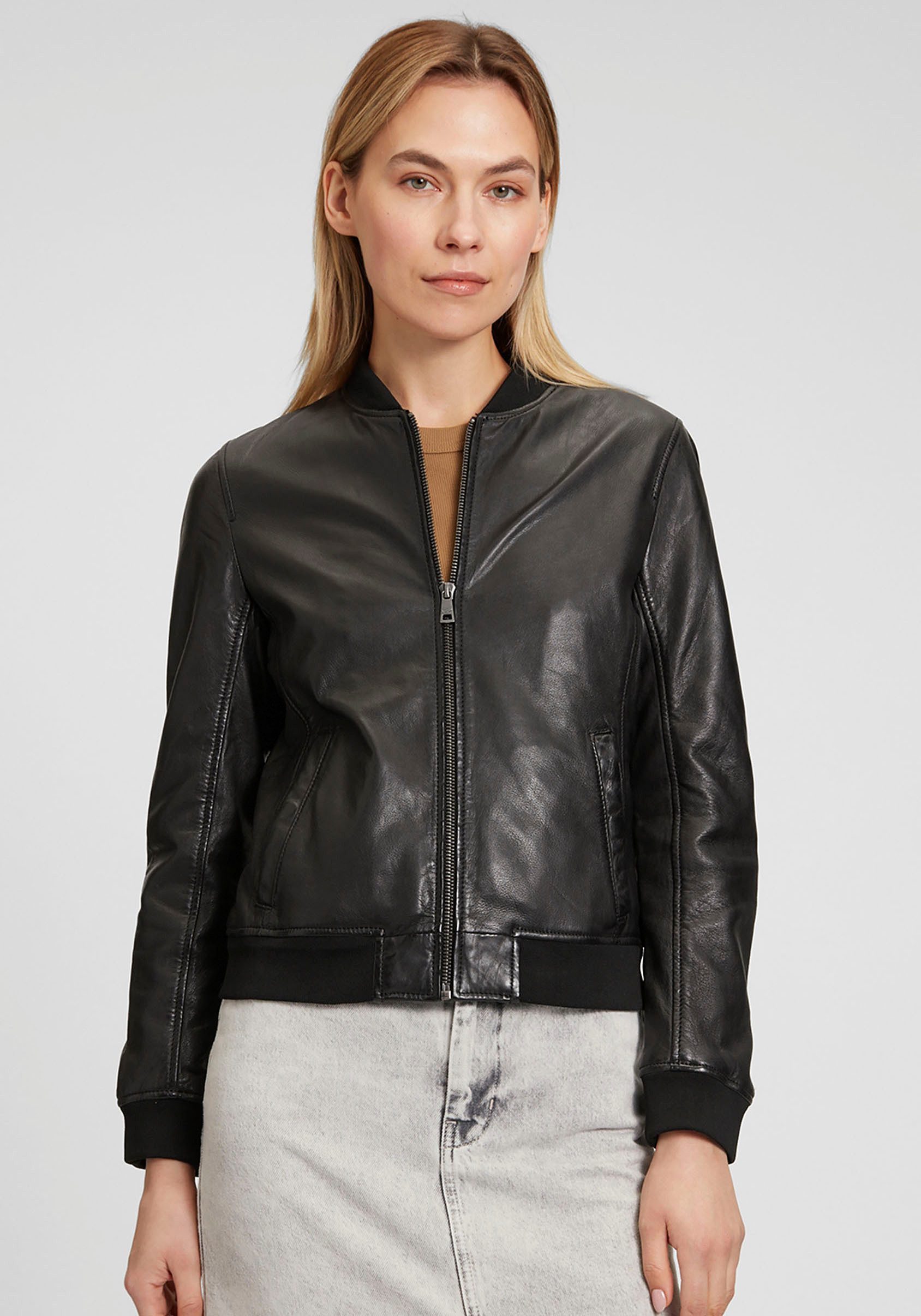 Mauritius Lederjacke MWBjella mit Stehkragen, Reißverschluss, günstig online kaufen