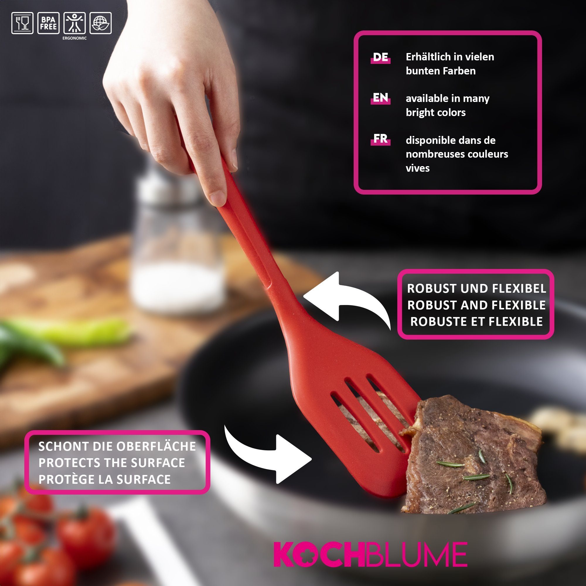 Kochblume Pfannenwender Flex-Wender Taupe