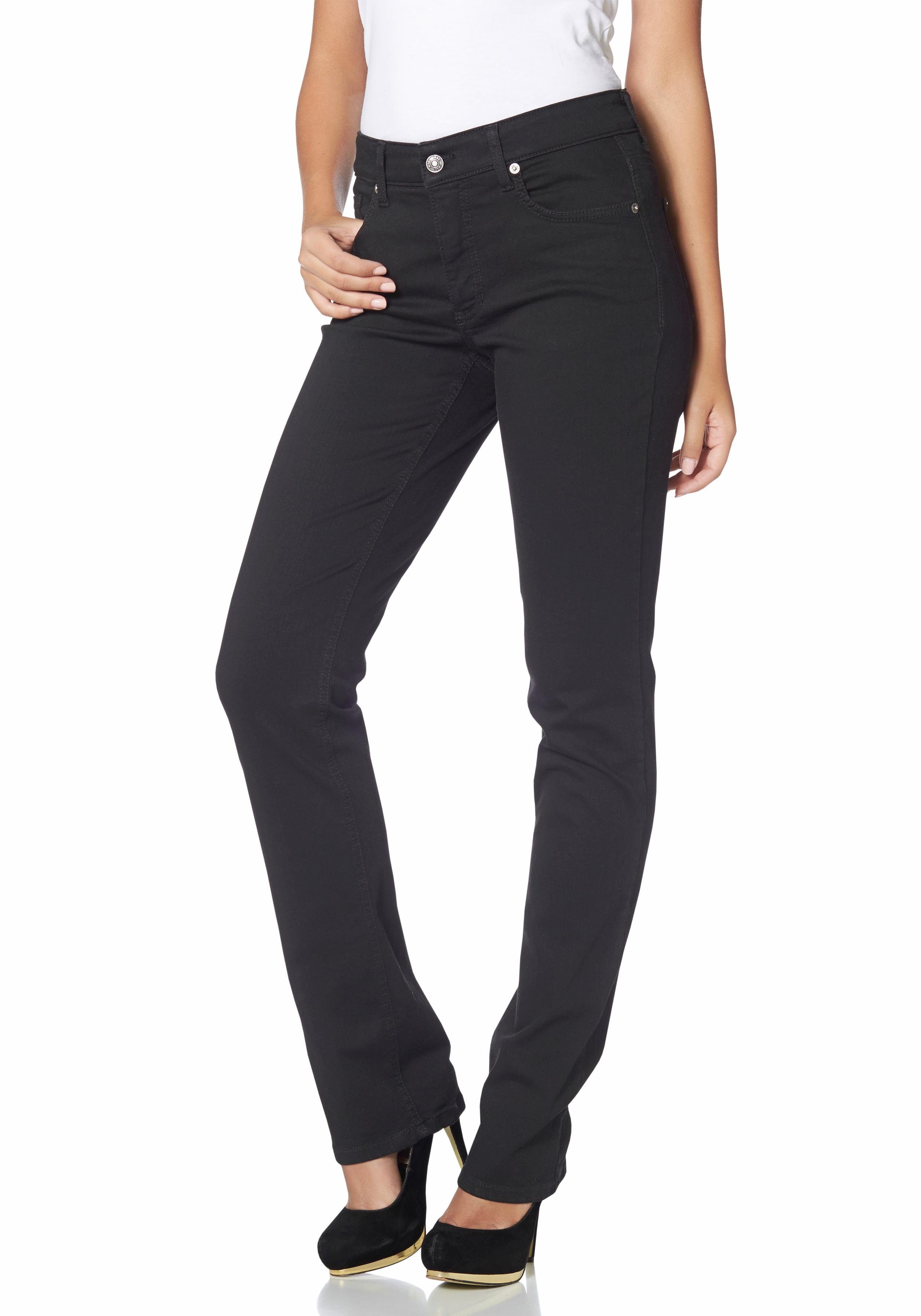 MAC Stretch-Jeans Melanie Gerade geschnitten black-black