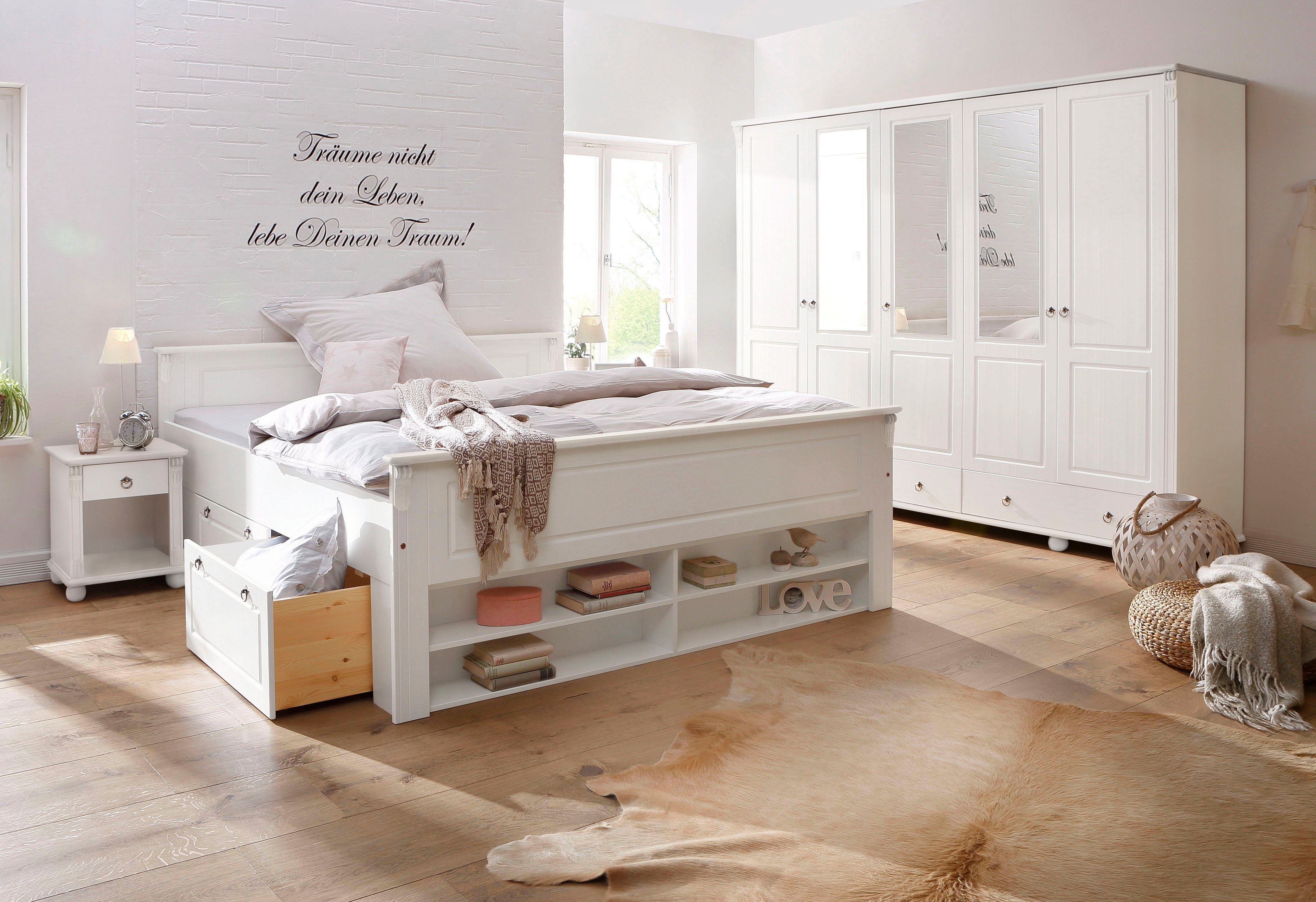 OTTO home Massivholzbett Tessin, Stauraumbett, Landhausstil, Schubladen optional, rustikal (Breite/Belastbarkeit 180cm/220 KG, 140cm/180 KG), zertifizierte Kief – Bild 4 von 5
