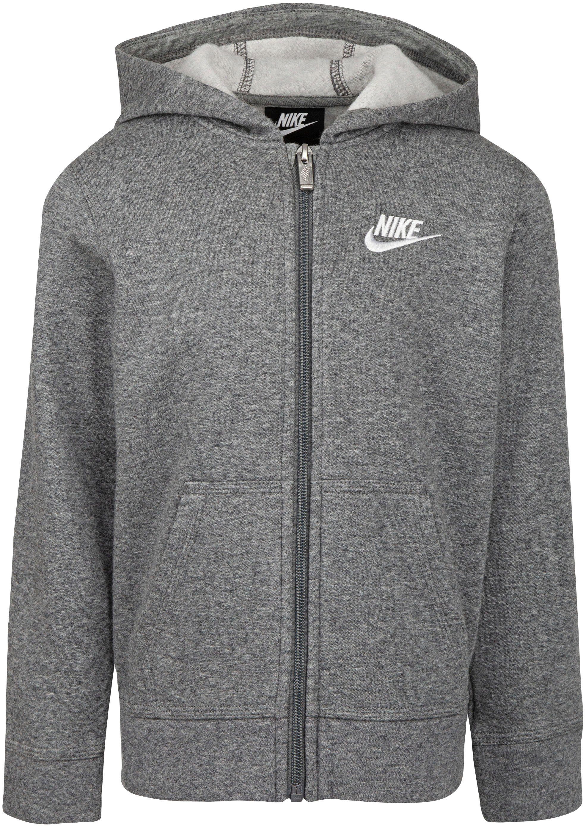 Sportswear Kapuzensweatjacke grau meliert FZ NKB Kinder CLUB Nike HOODIE FLEECE für -