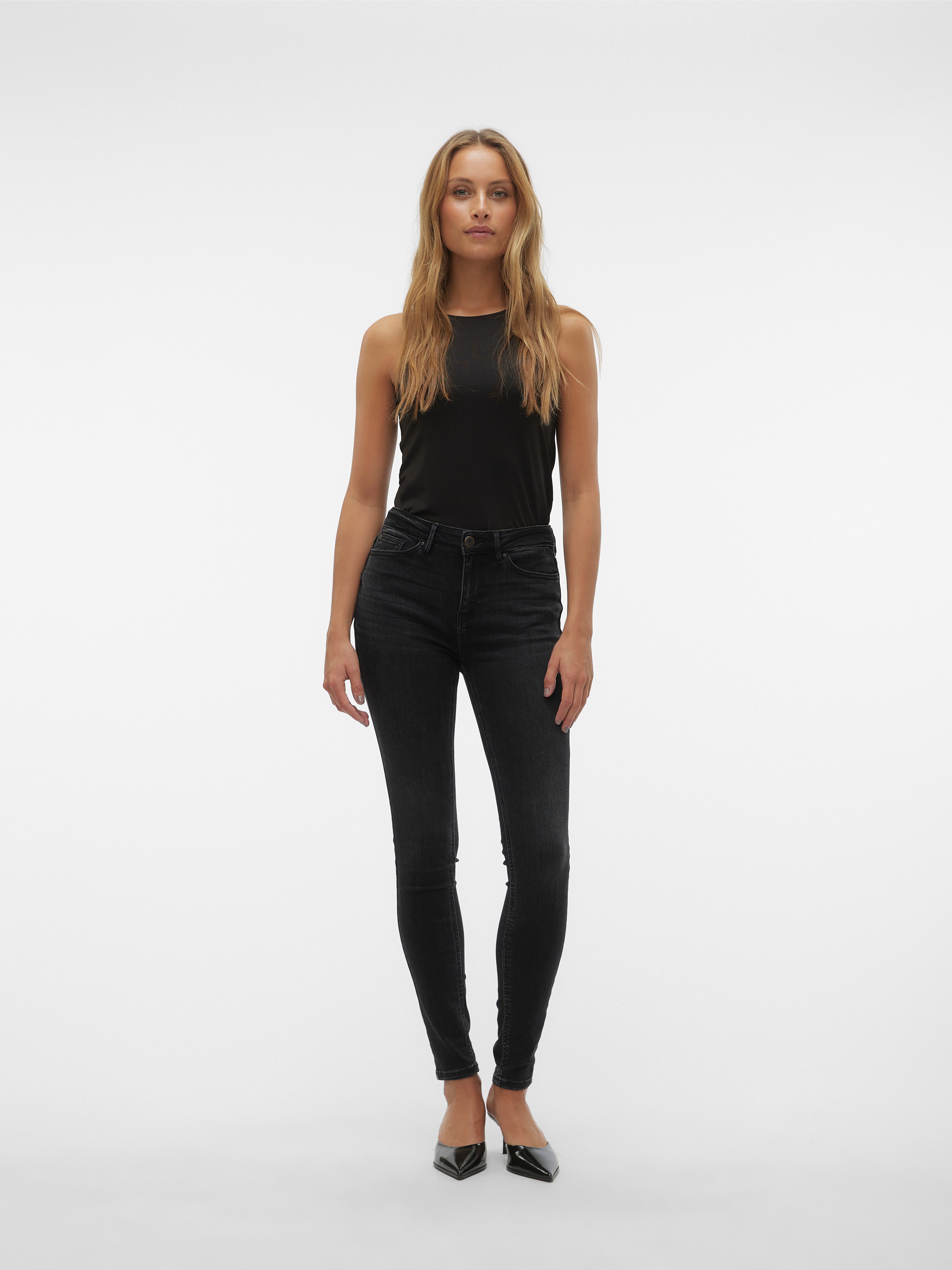 Vero Moda Skinny-fit-Jeans VMFLASH MR SKINNY JEANS LI111 NOOS Baumwollmischung mit Stretch, regular waist, skinny fit