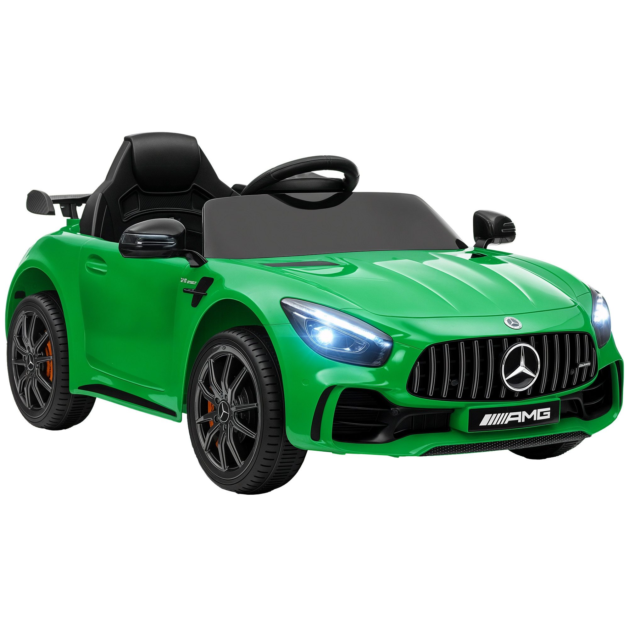 AIYAPLAY Elektro-Kinderauto Merceds-Benz AMG GTR Kinderauto mit 2,4G Fernbedienung, Hupe, Belastbarkeit 25 kg, (1-tlg), 3-5 km,h, für Kinder 3-6 Jahre, Grün