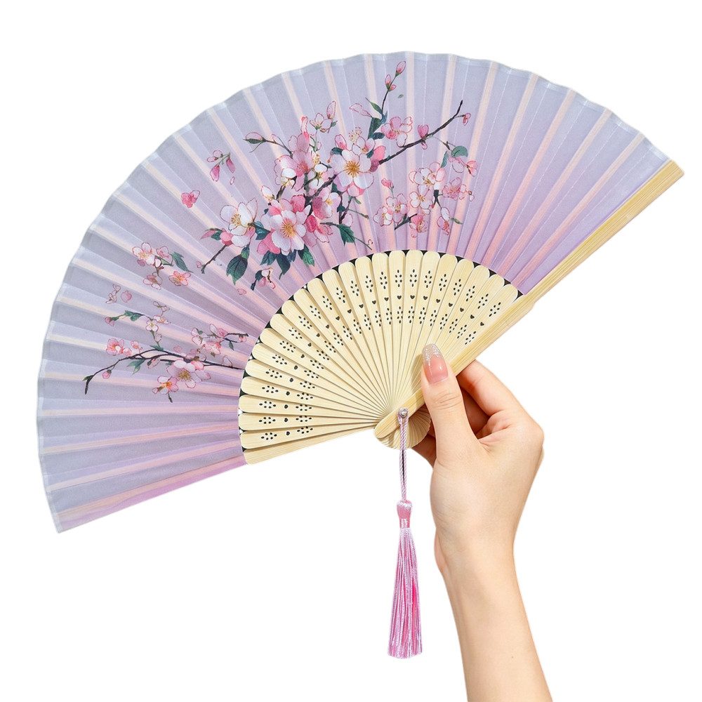 Bomiclss Handfächer Faltbare Fächer, Handfächer, Bambusfächer mit Quaste für Tanzen, (1-tlg), Cosplay, Hochzeit, Party, Requisiten-Dekoration