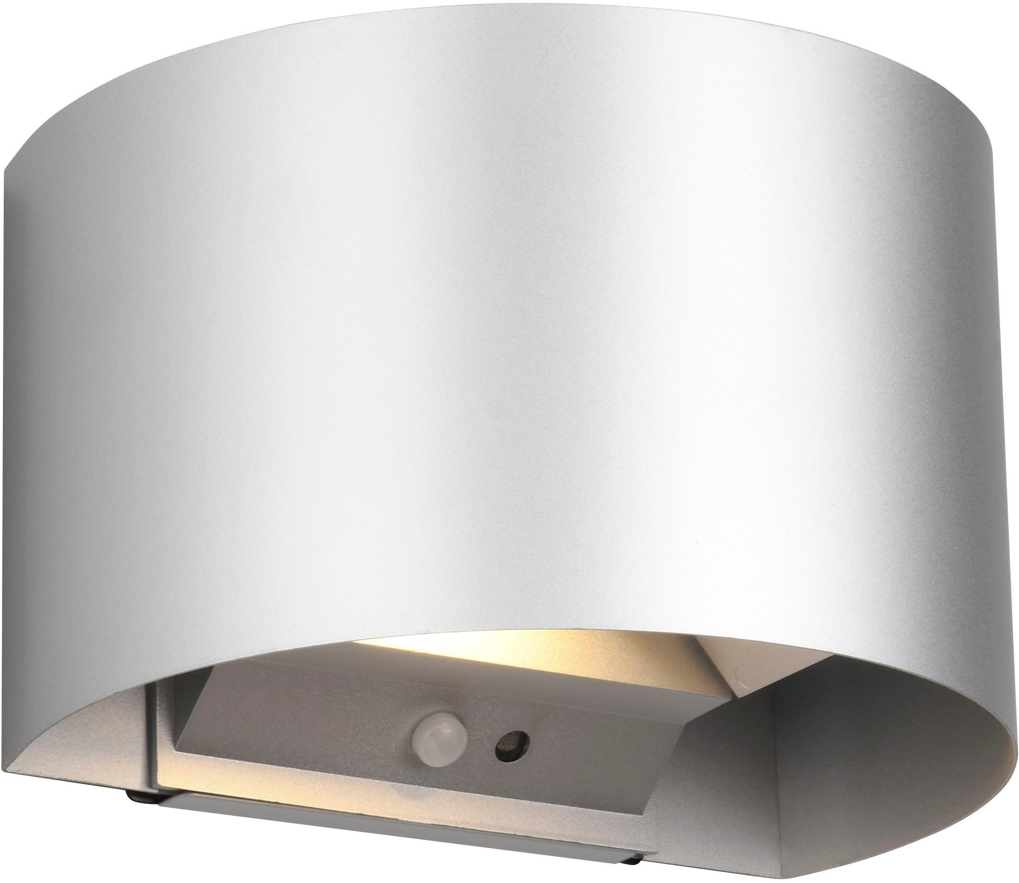 Reality Leuchten LED Wandleuchte TALENT, LED Wandlampe mit Magnet Wandhalterung, up-and-down Licht IP44, Bewegungsmelder, LED fest integriert, Warmweiß, Bewegungsmelder Dämmerungssensor Akkubetrieb USB-Anschluss Schalter