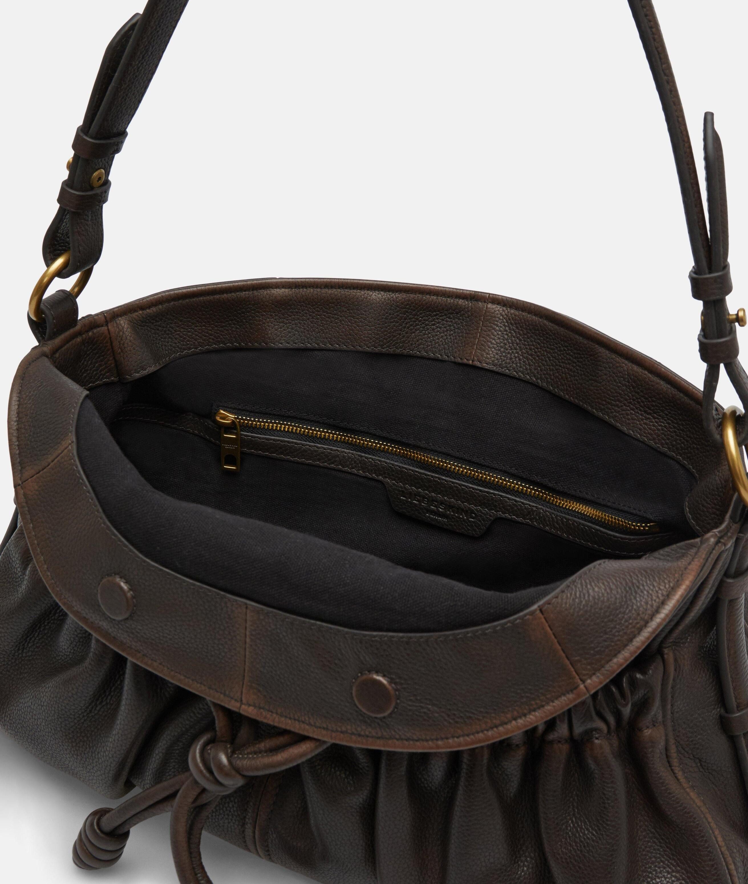 Liebeskind Berlin Schultertasche Elya Schultertasche M, Geräumige Schultertasche mit Vintage-Effekt