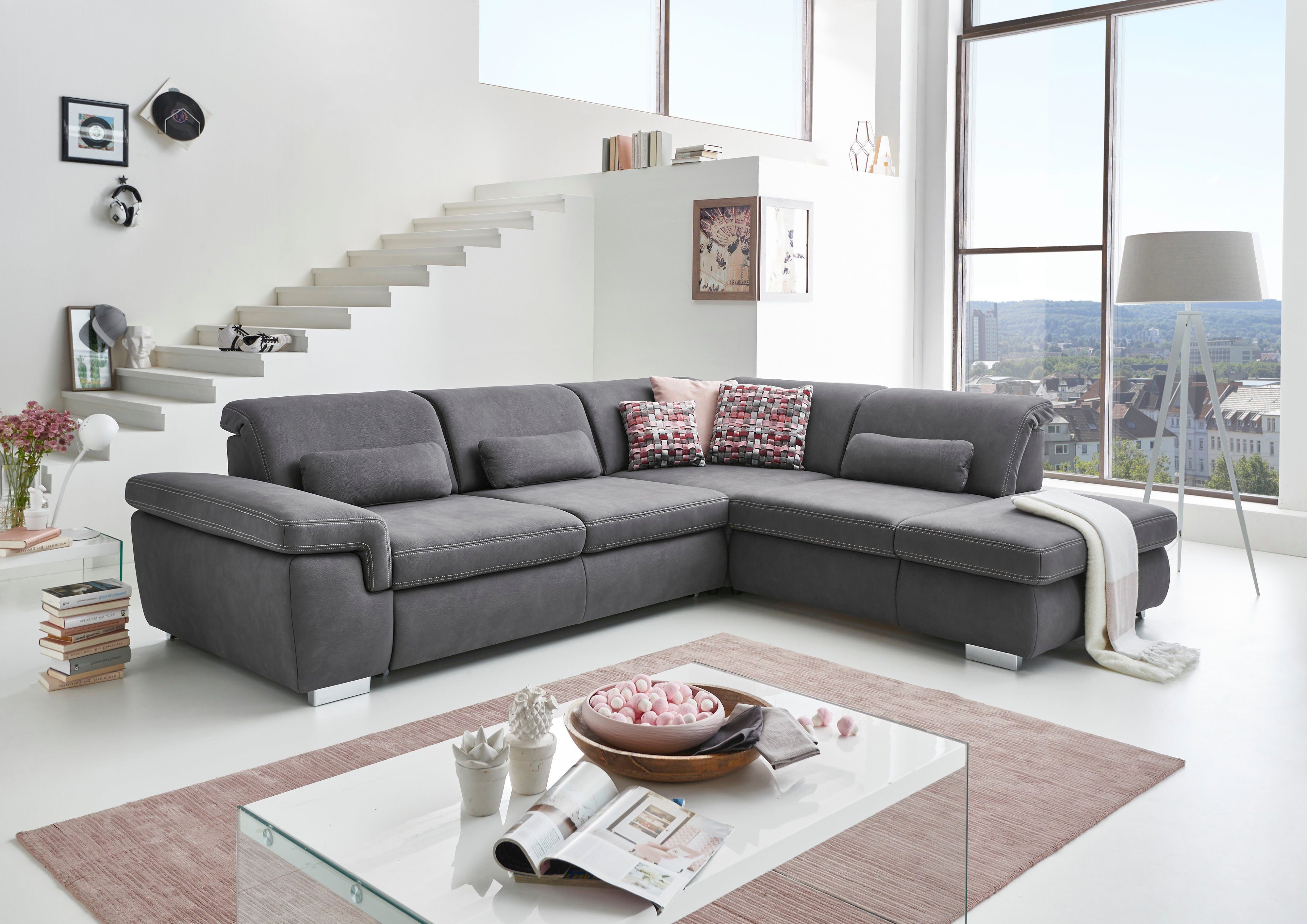 Die PlanBar Ecksofa "MP-IN17041 L-Form", Sitztiefenverstellung, optional mi günstig online kaufen