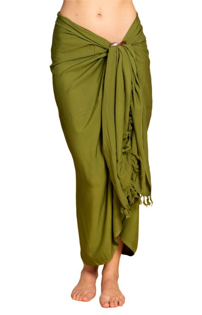 Sarong Pareo einfarbig in 2 Größen als Strandtuch Strandkleid Strandrock