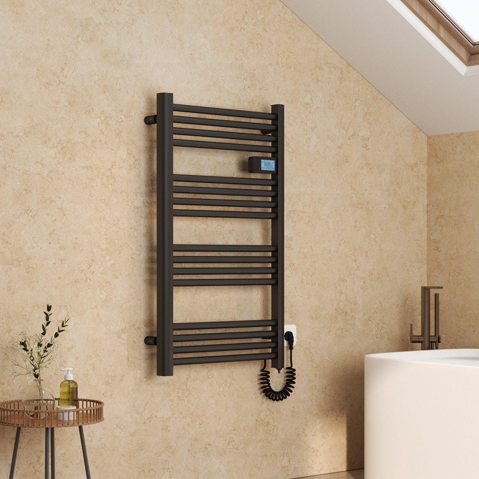 EMKE Elektrischer Badheizkörper 96x54 cm, Handtuchwärmer mit smart Thermost günstig online kaufen