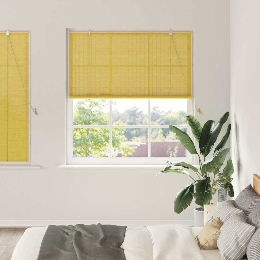 Rollo Rollo Gelb 140 x 160 cm Bambus, vidaXL