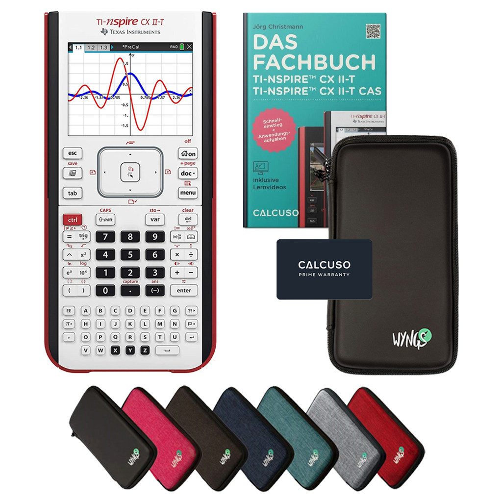 Texas Instruments Taschenrechner TI-Nspire CX II-T inkl. Schutztasche Schwarz & Fachbuch (160 S)