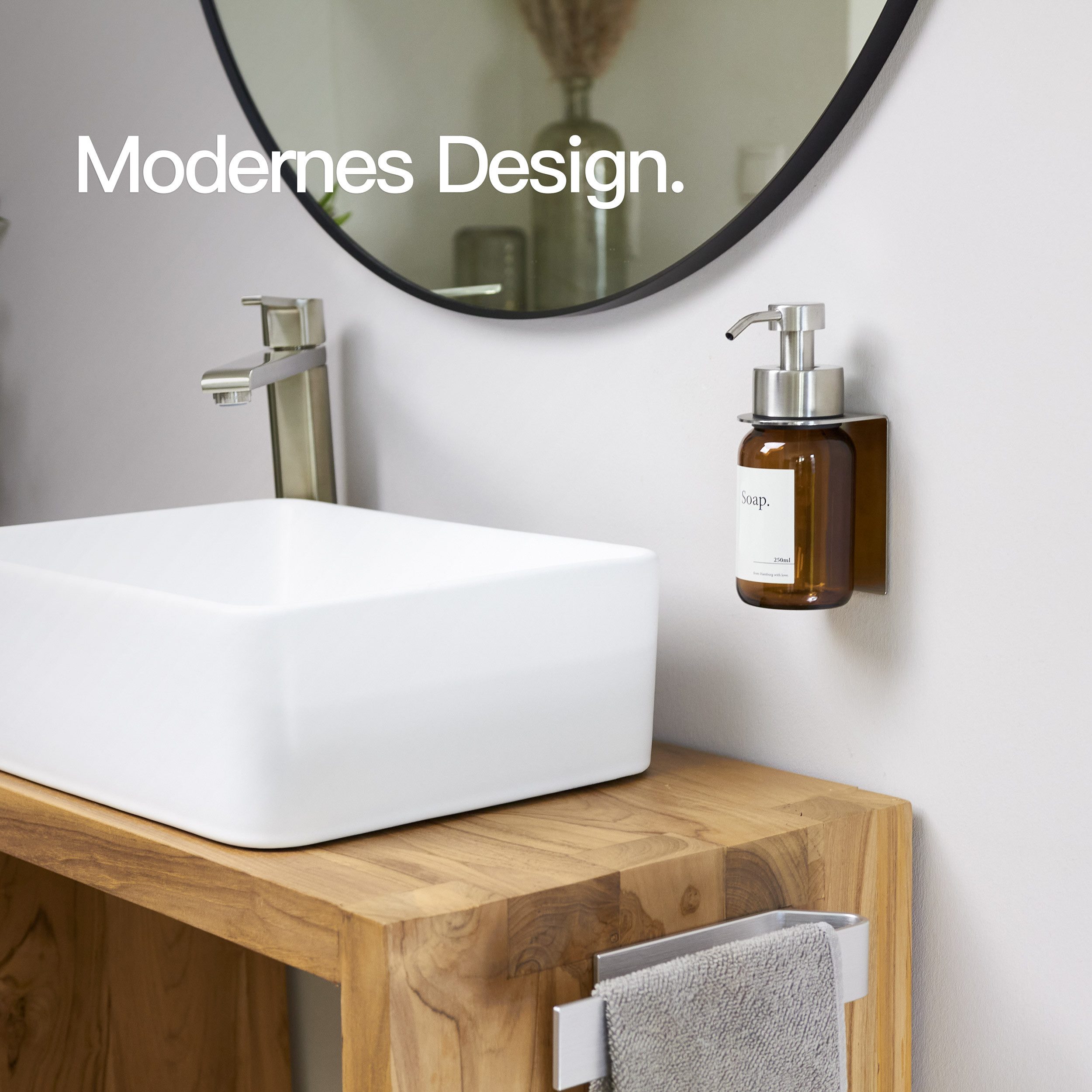 Designfabrik Hamburg Seifenspender Wandmontage ohne Bohren 250 ml, Pumpspen günstig online kaufen