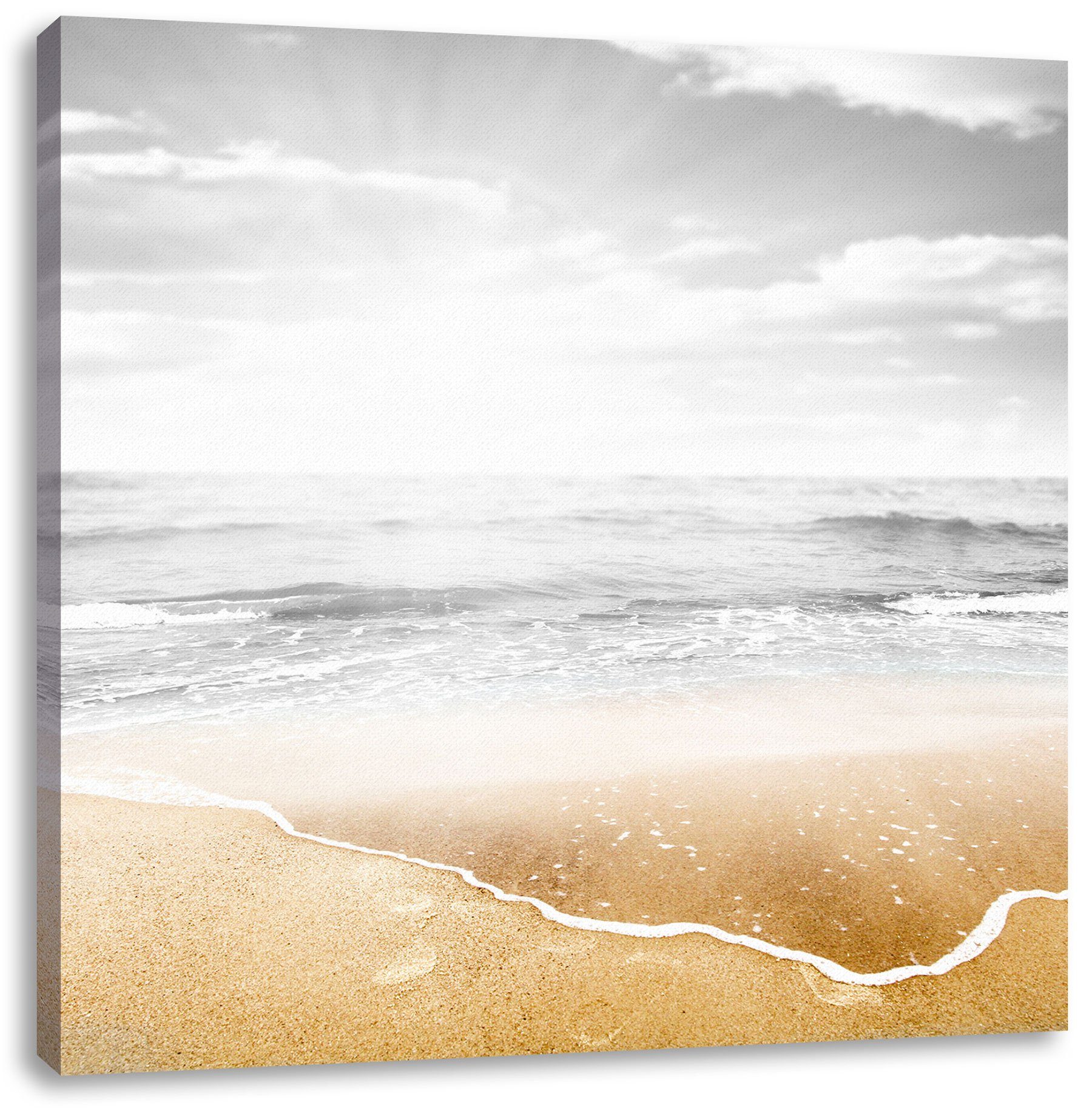 Pixxprint Leinwandbild Wellen am Traumstrand, Wellen am Traumstrand (1 St), Leinwandbild fertig bespannt, inkl. Zackenaufhänger