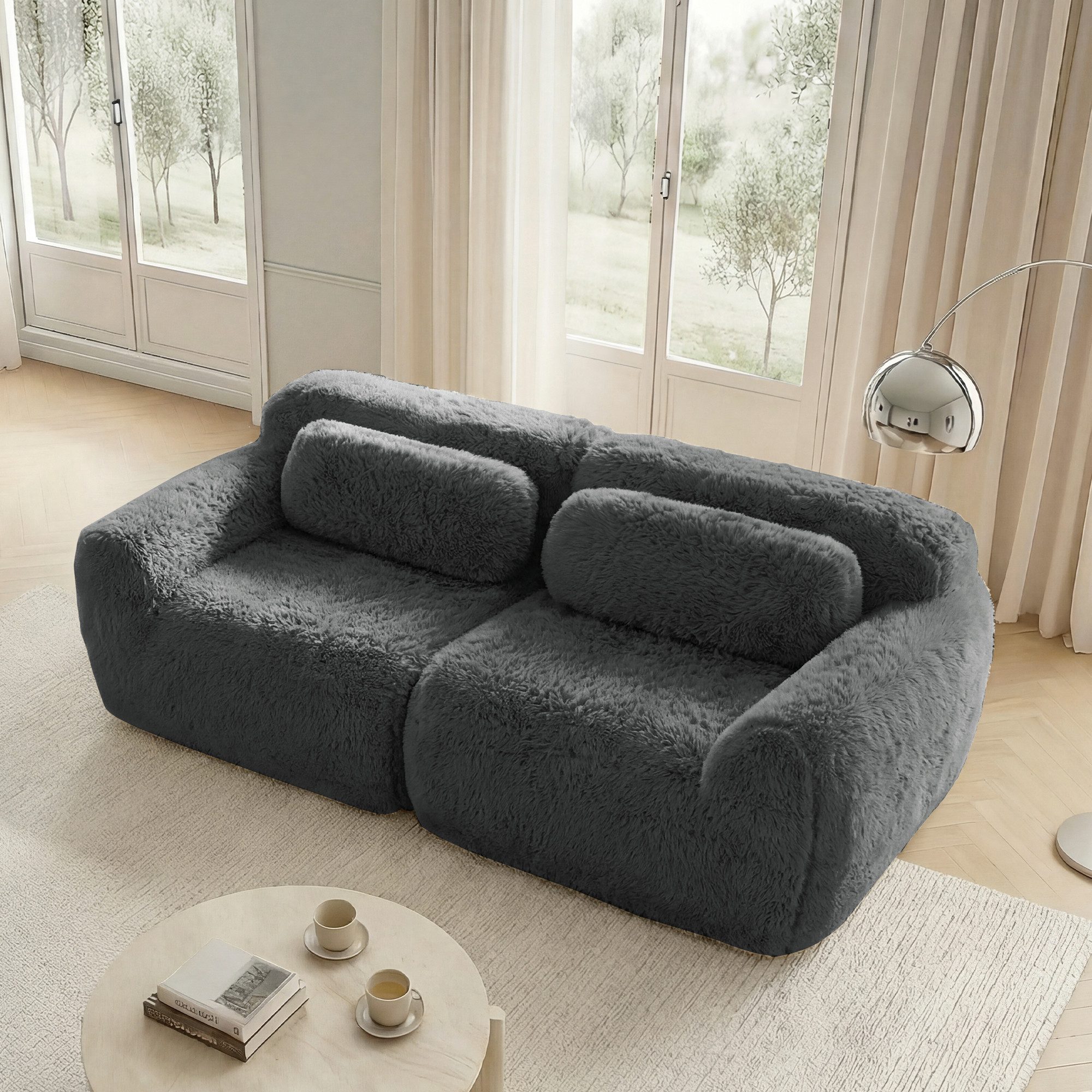 Sofa 2-Sitzer Sofa, rahmenloses modulares Design,Plüsch