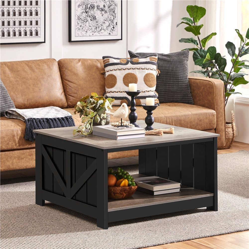 Yaheetech Couchtisch 80x80x45 cm, Kaffeetisch Quadratischer Sofatisch mit A günstig online kaufen