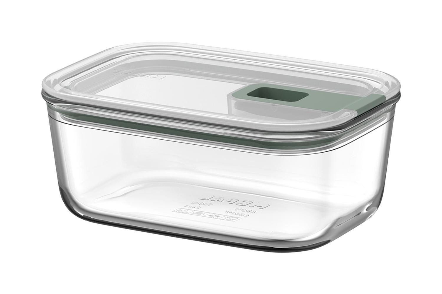 Mepal Aufbewahrungsschüssel Frischhaltedose EASYCLIP, 700 ml, Transparent, Glas, Kunststoff, mit Dampfabzug, Auslaufsicher, Backofengeeignet, B 17 x H 7 x T 12 cm