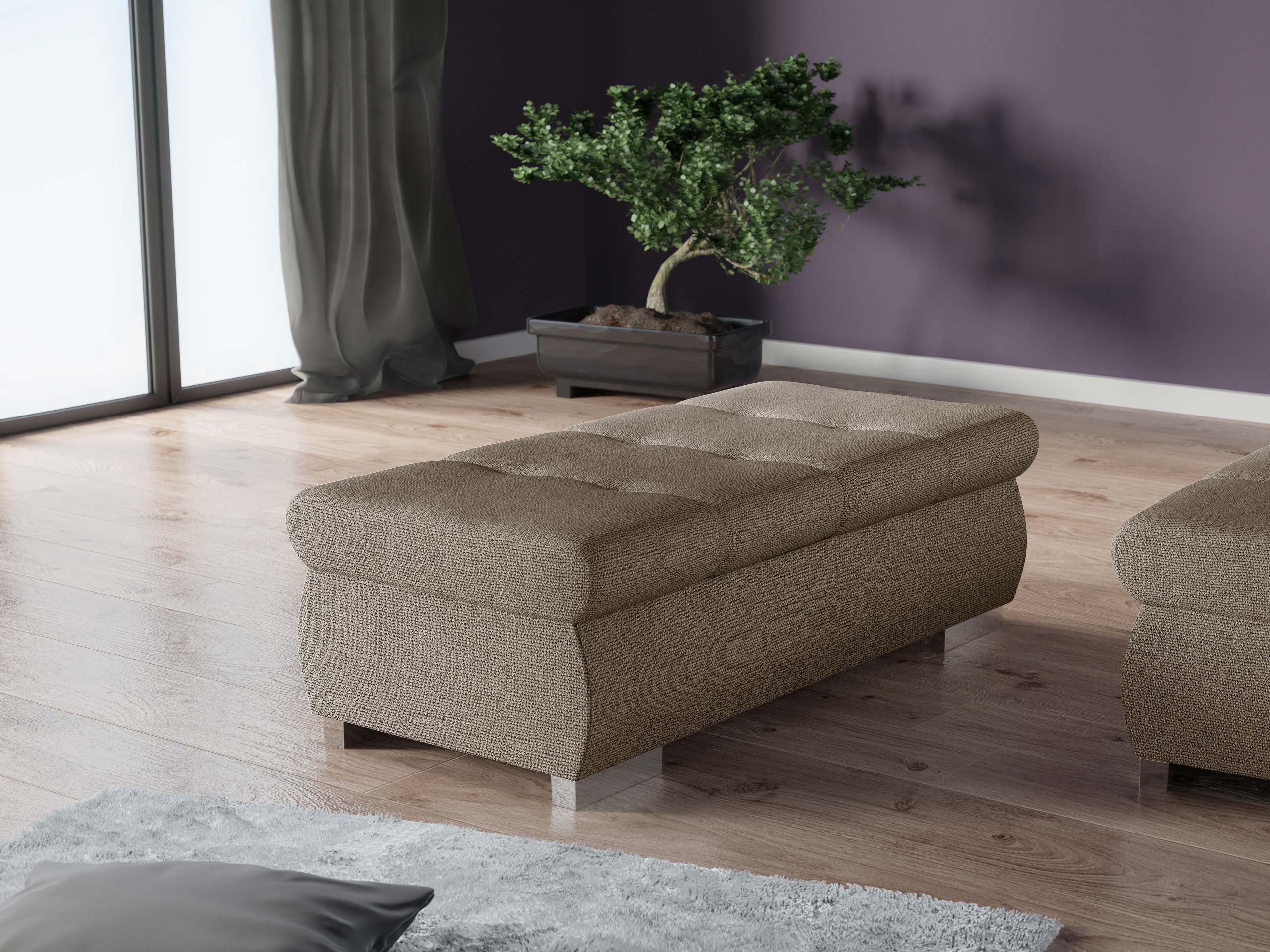 MIRJAN24 Polsterhocker Orkan Groß, Holzkonstruktion, 120x60x39 günstig online kaufen