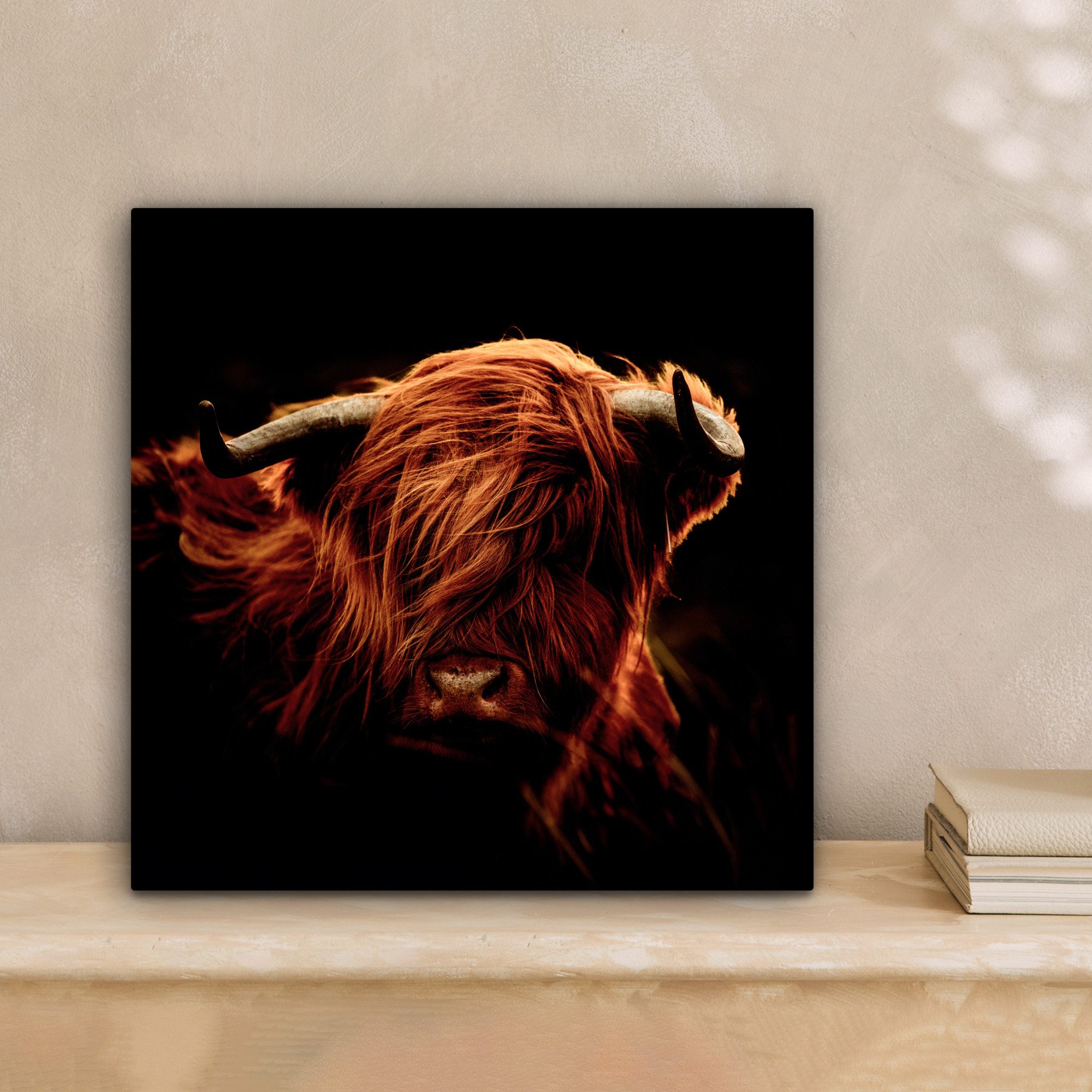 OneMillionCanvasses® Leinwandbild Schottischer Highlander - Kuh - Hörner - günstig online kaufen