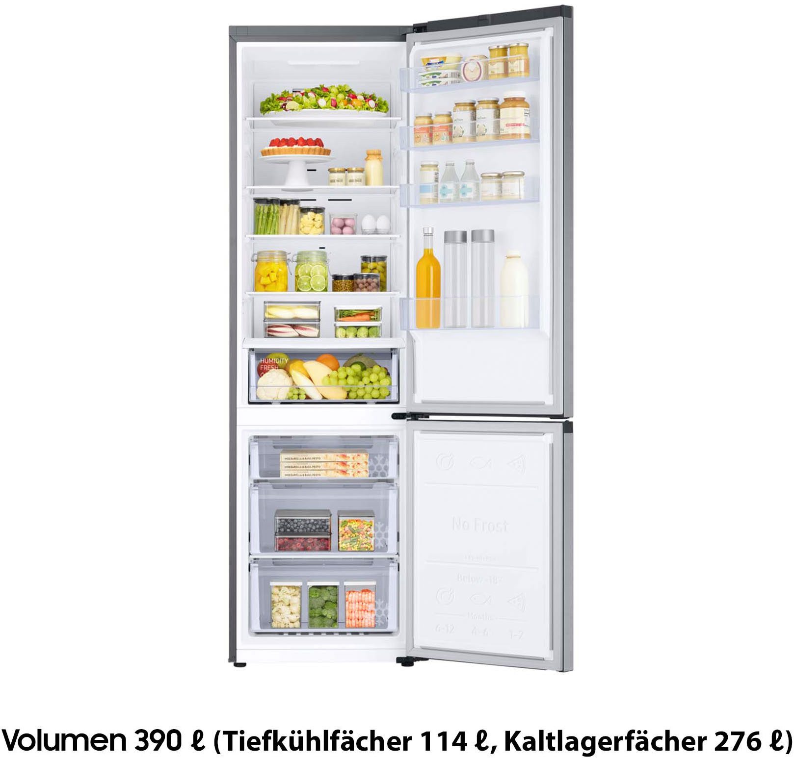 Samsung Kühl-/Gefrierkombination 7300 Serie RL38C600CSA, 203 cm hoch, 59,5 cm breit, No Frost, Frischeschublade, AI Energy Mode