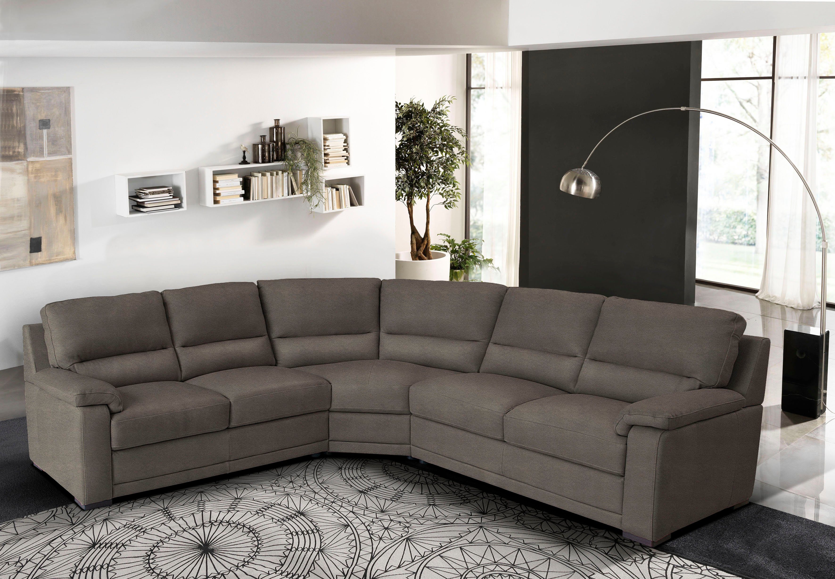 Egoitaliano Ecksofa Doris, modernes Designerecksofa in hochwertigen Microfaserqualitäten, edle Detailverarbeitung, wahlweise fleckenabweisend oder in Lederoptik
