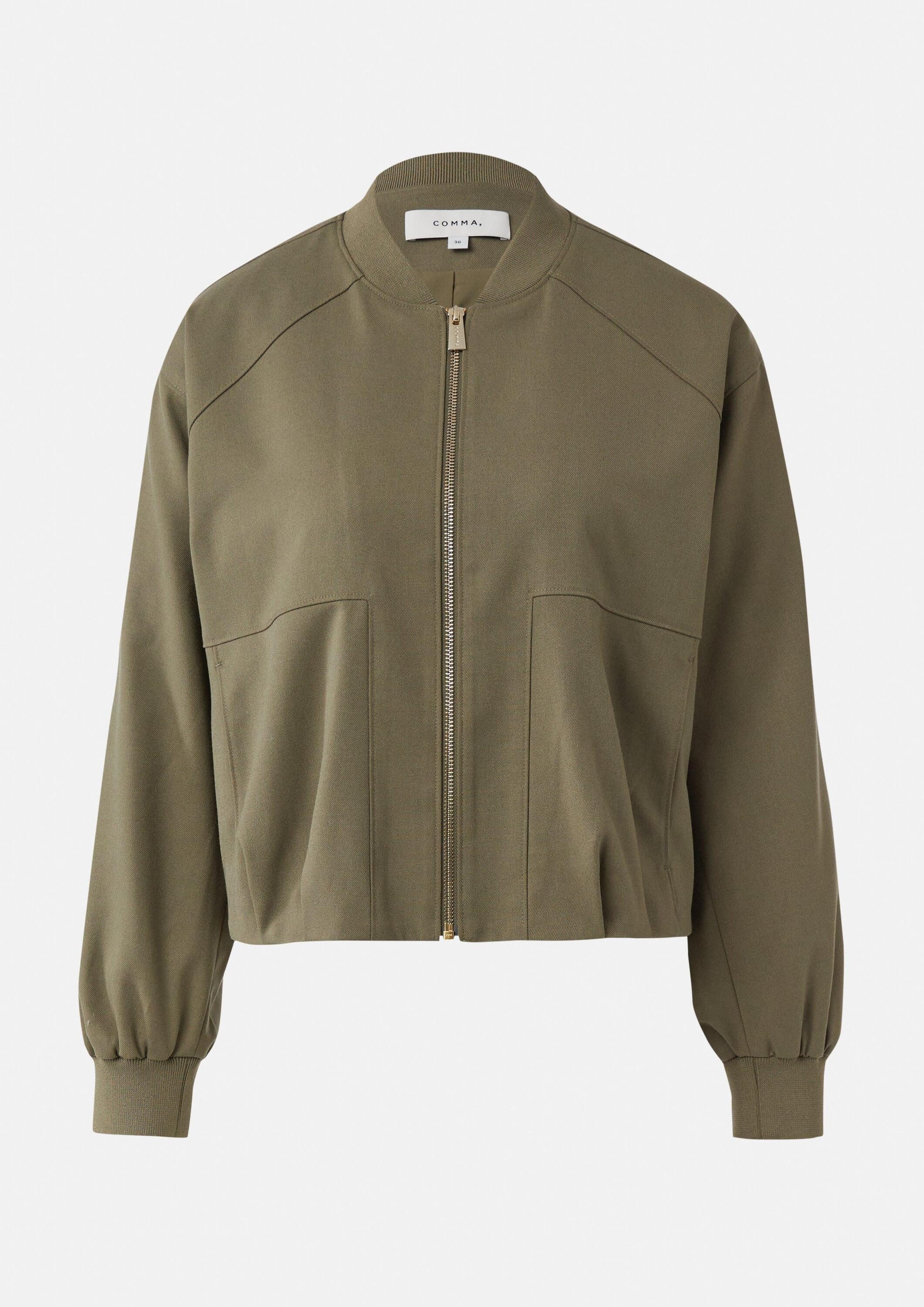 comma Funktionsjacke Indoor-Jacke Blouson aus Twill mit Faltendetails