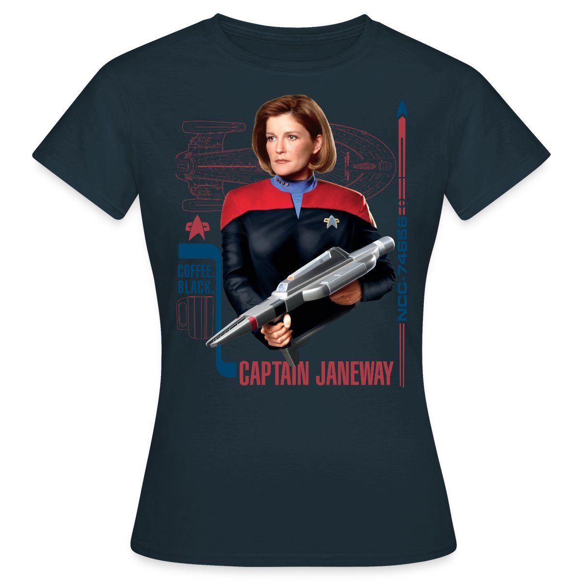 Spreadshirt T-Shirt Star Trek Voyager Captain günstig online kaufen