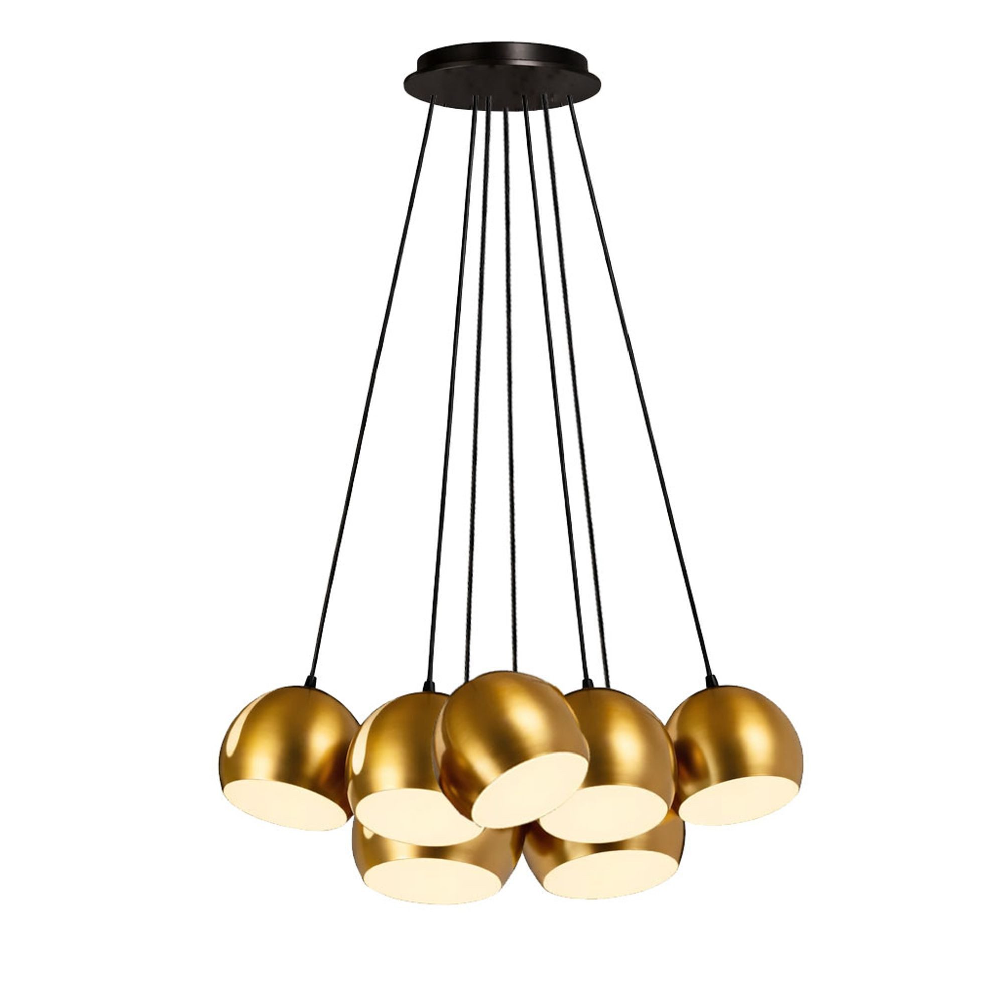 s.luce Pendelleuchte s.luce Ball Mehrfach-Pendelleuchte Cluster 7-flammig 7x20cm Gold