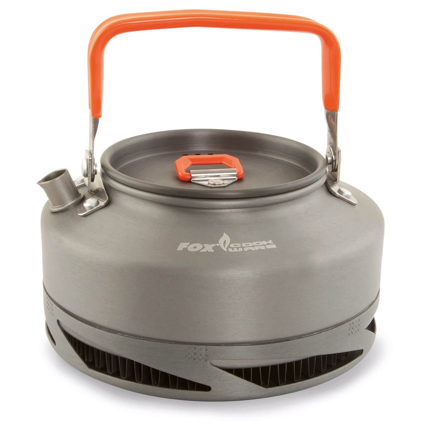 FOX International Wasserkocher Fox Cookware Camping Wasserkocher mit Wärme-Transtfer-Gitter, 0,9 l, Leichte Aluminiumkonstruktion, Einfach zu bedienen und auch sehr leicht zu reinigen, Mattgraues Finish