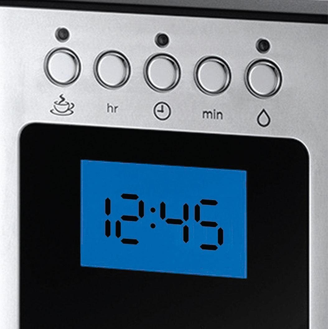 RUSSELL HOBBS Filterkaffeemaschine Elegance 23370-56, 1,25l Kaffeekanne, 1x4, 1,25l Glaskanne, max 10 Tassen, Digital Timer, Warmhalteplatte, 1600W