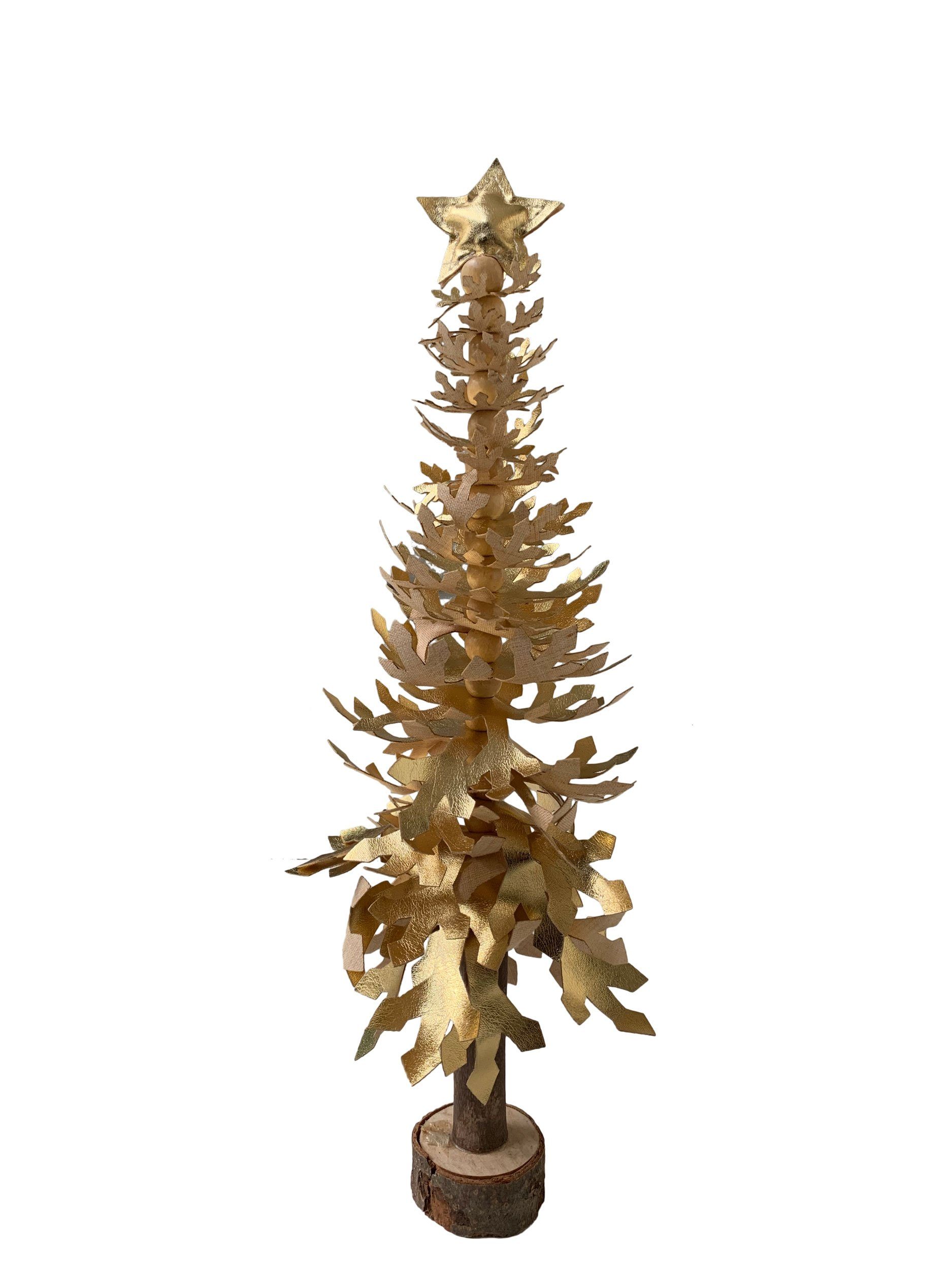 Baden Dekofigur aufsteller tannenbaum gold 33 cm