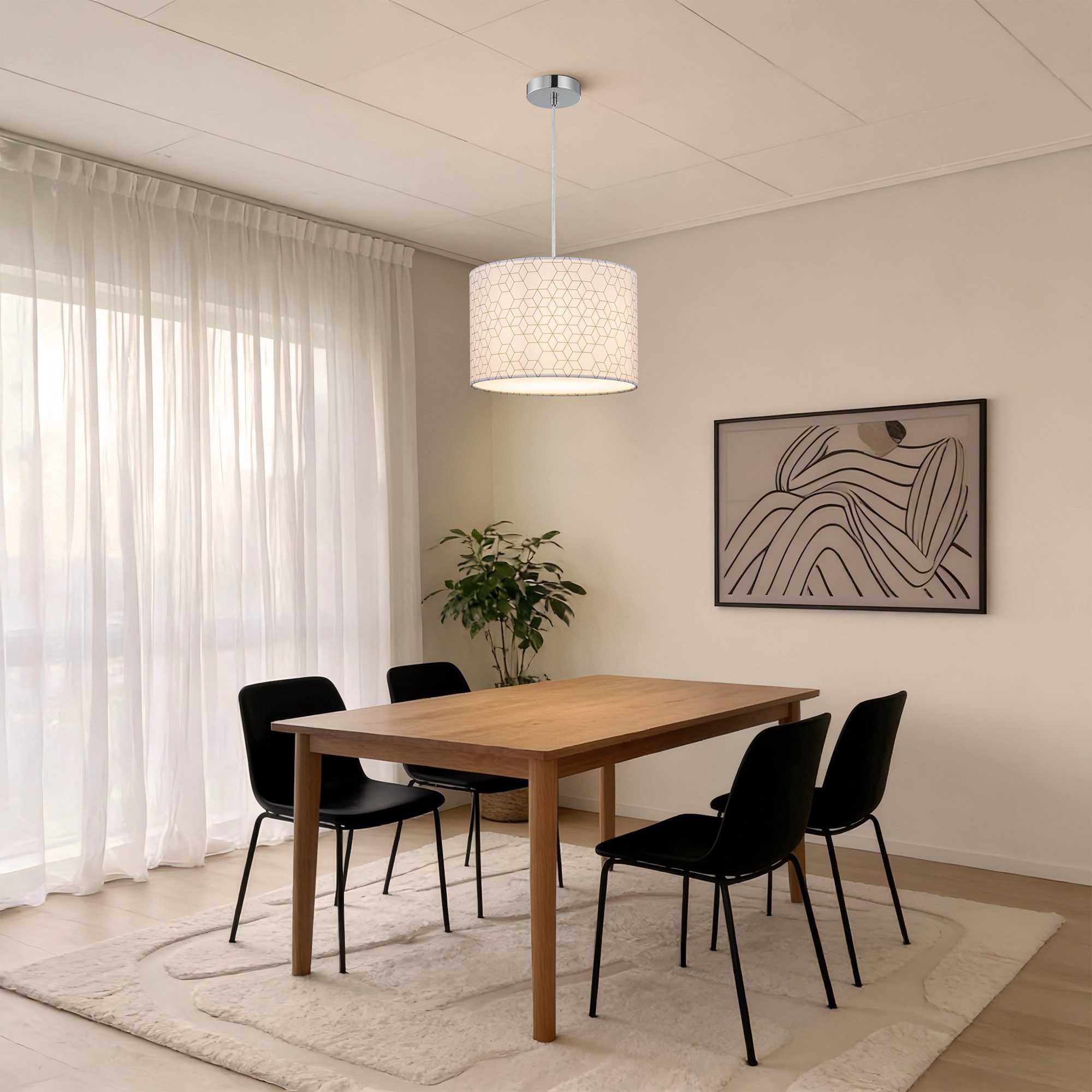 Zedelmaier Pendelleuchte Hängelampe hängend Deckenlampe E27x1/Max.40 W, ohne Leuchtmittel, Geeignet für Esszimmer Wohnzimmer Schlafzimmer Flur