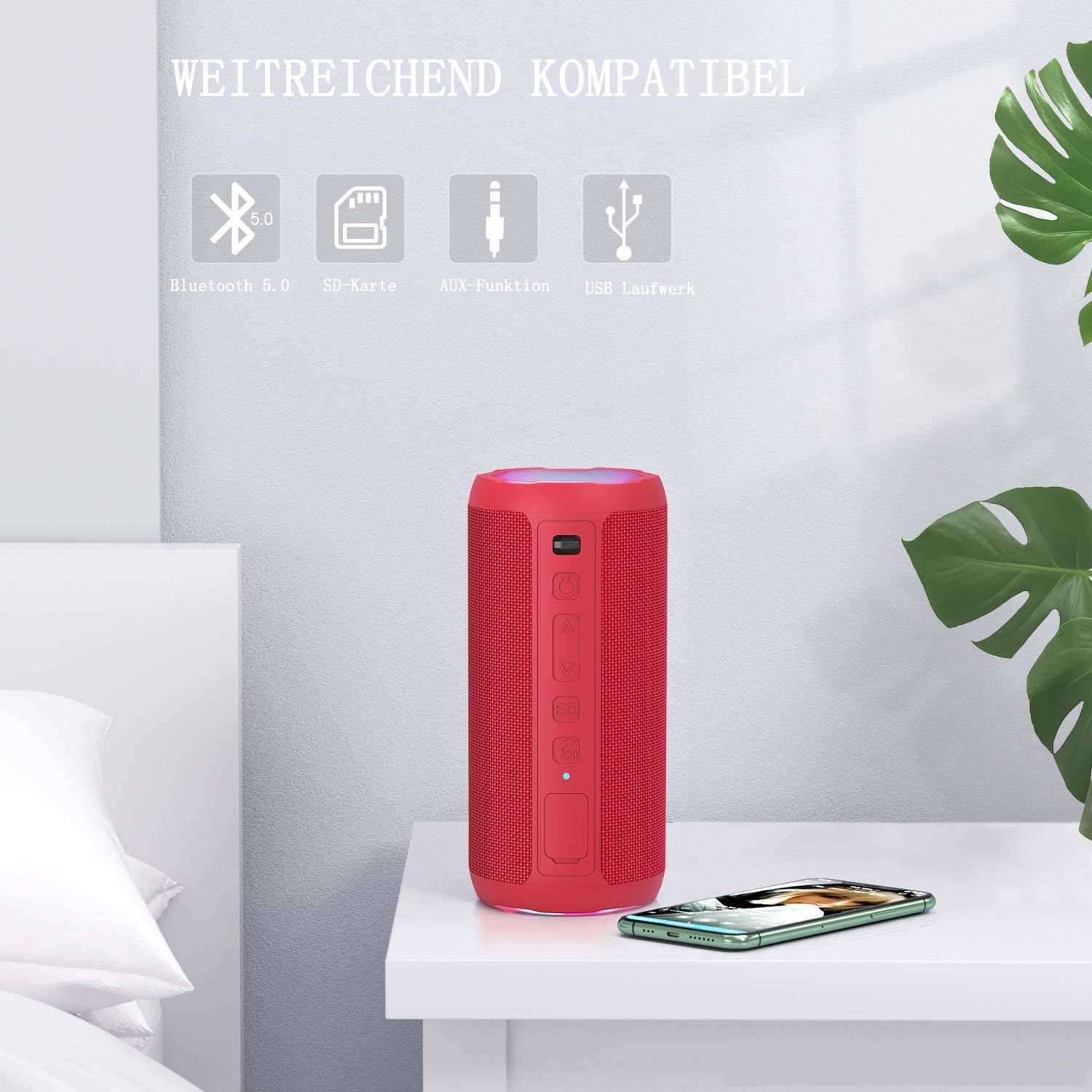 Bluetooth Bluetooth-Lautsprecher Lautsprecher, Kabellos Musikbox GelldG Bluetooth Box Tragbarer