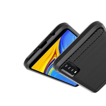 CoolGadget Handyhülle Carbon Handy Hülle für Samsung Galaxy A7 2018 6 Zoll, robuste Telefonhülle Case Schutzhülle für Samsung A7 2018 Hülle