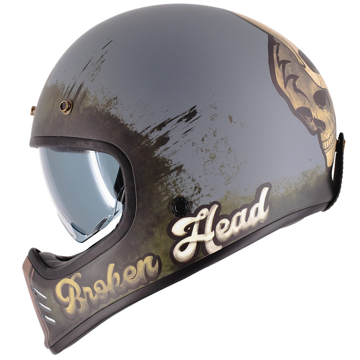 Broken Head Motocrosshelm Rusty Rebel, Old-School Optik