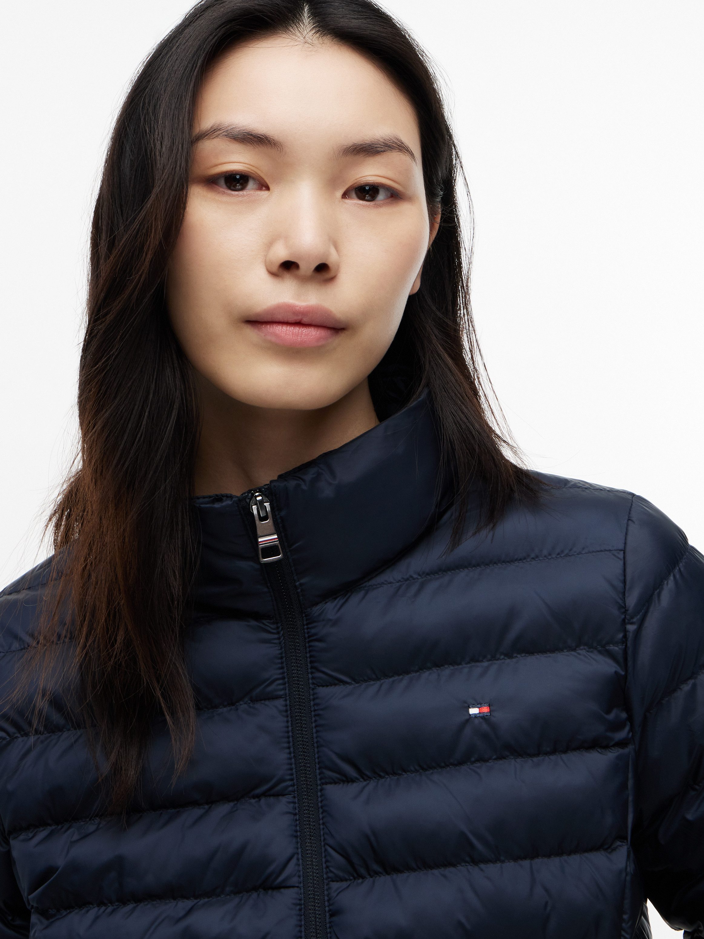 Tommy Hilfiger Steppjacke LW PADDED GLOBAL STRIPE JACKET (Global Serie TH WOMEN) sportive Kapuze mit Global Stripe