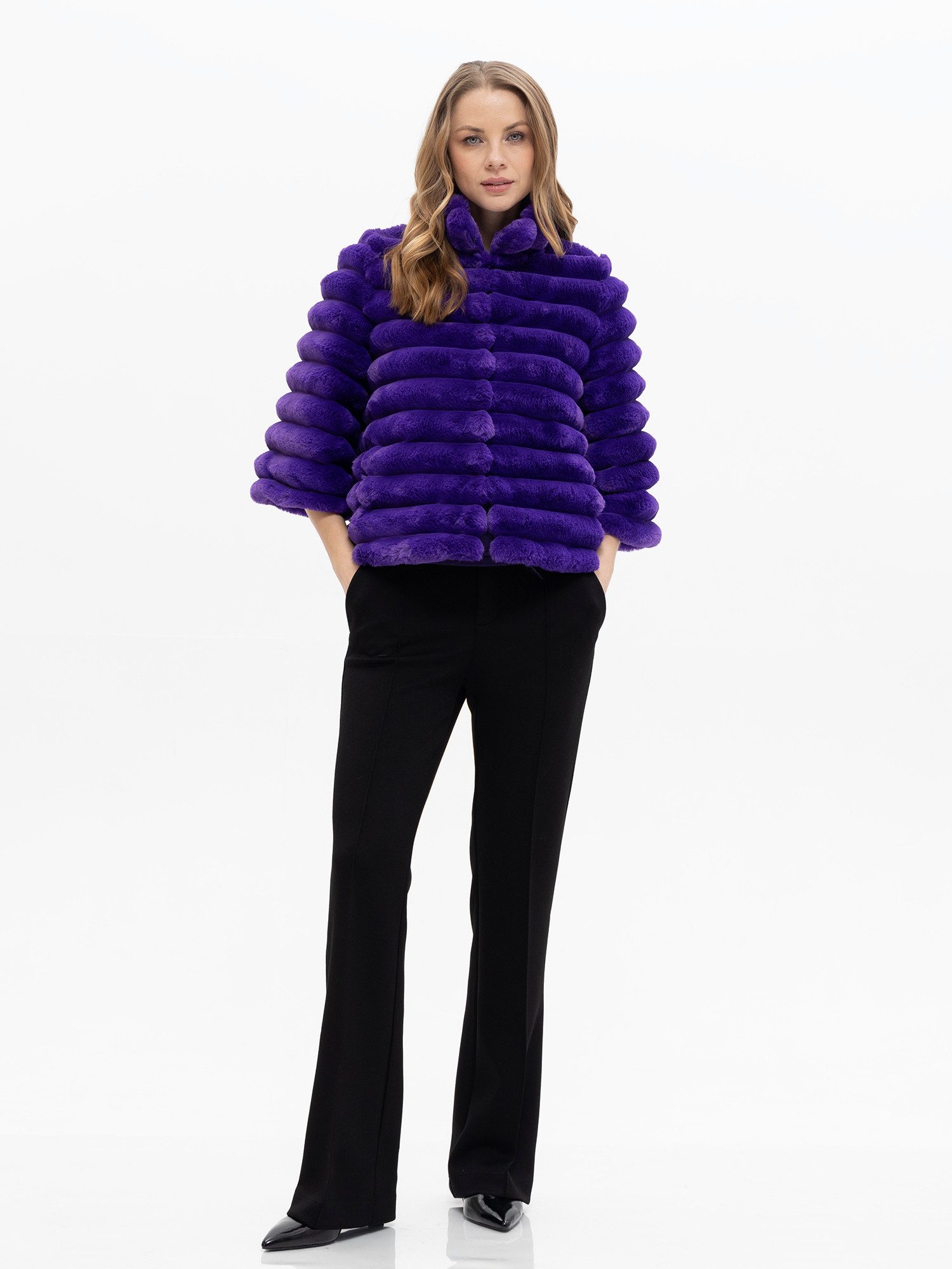 Passioni Winterjacke Felljacke mit 3/4-Arm mit Steppung – Bild 5 von 5