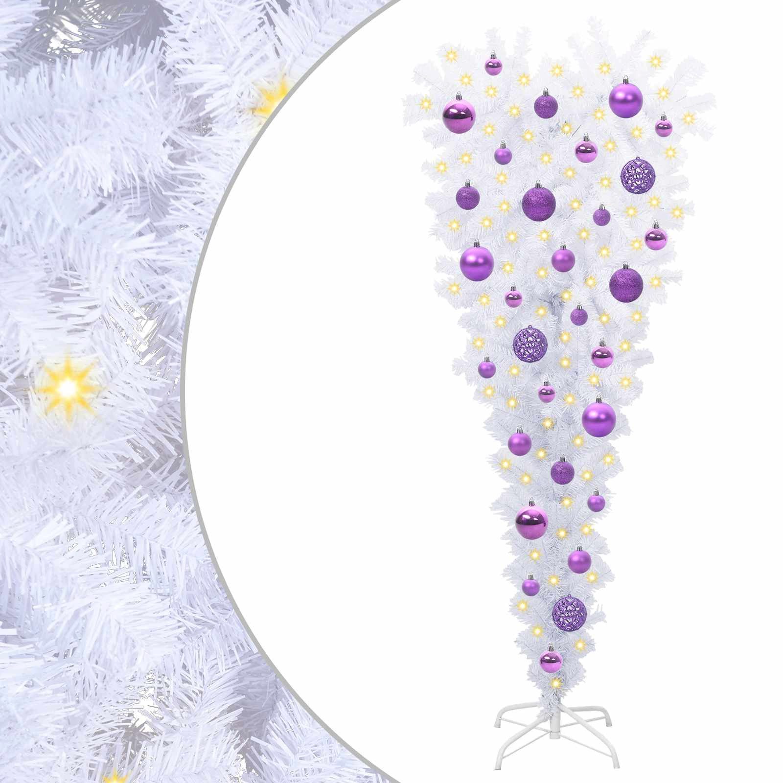 vidaXL Künstlicher Weihnachtsbaum Künstlicher Weihnachtsbaum Weiß 120 cm PVC und Stahl