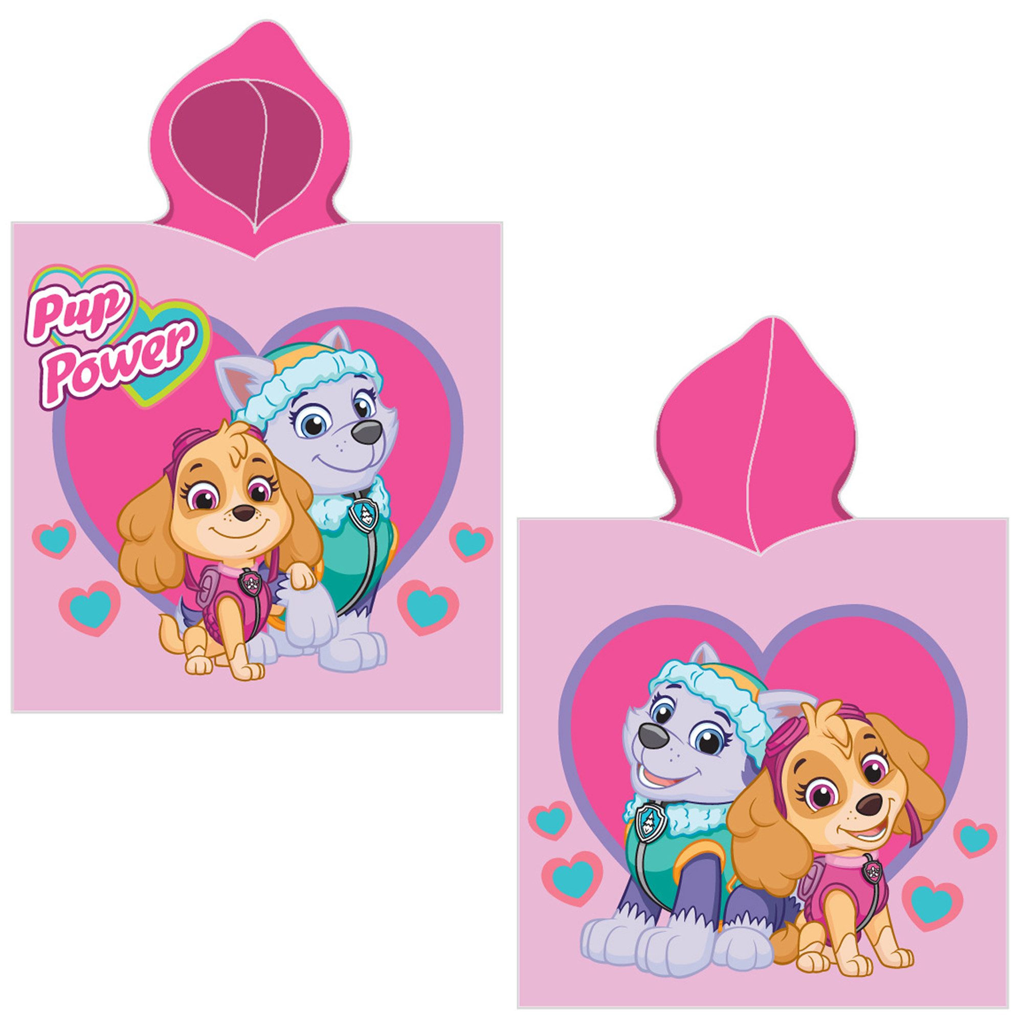 Kapuzenhandtuch Paw Patrol Kinder Kapuzen Bade-Poncho Girl's Rosa 60x120 cm Poncho