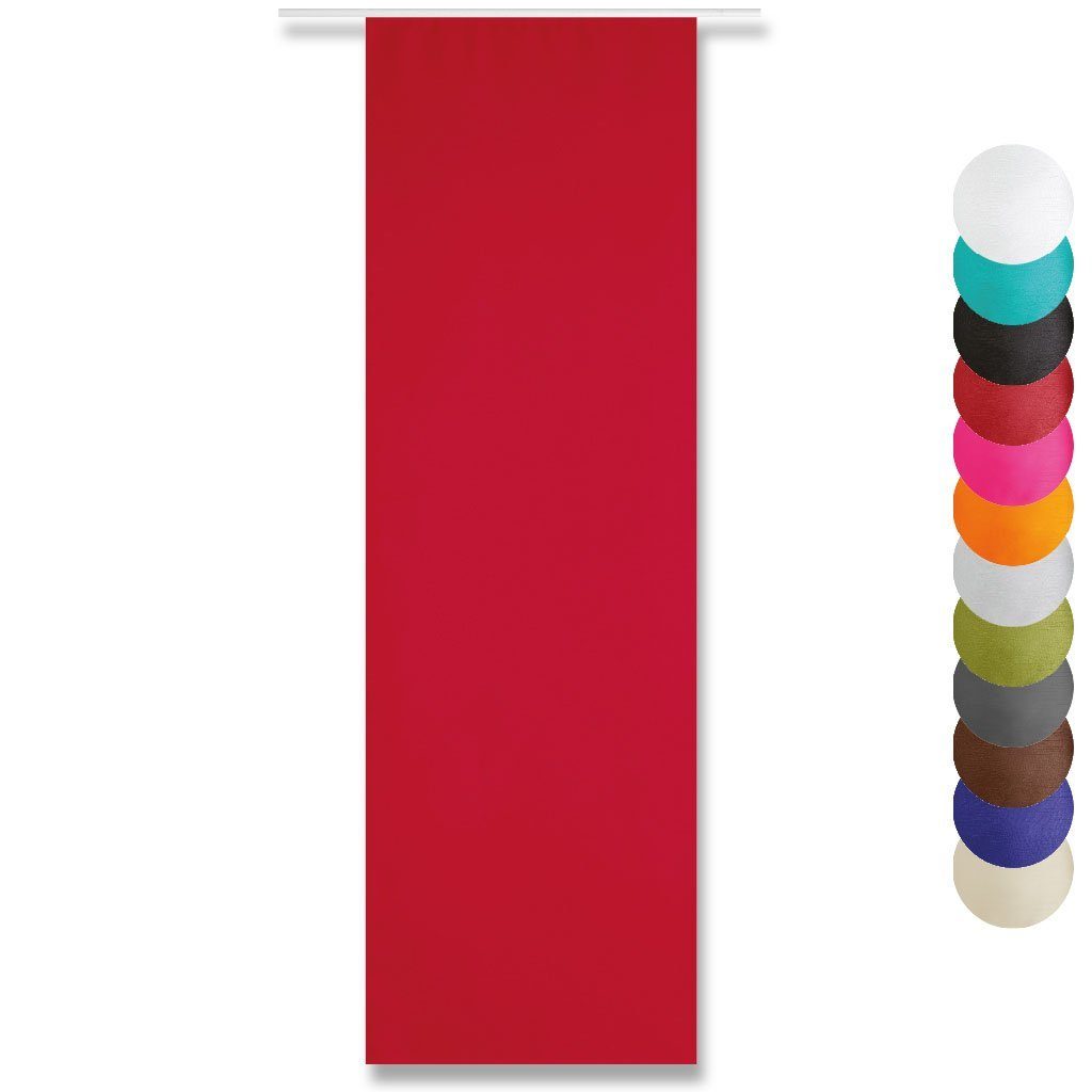 Schiebegardine Klettband, Blickdichte blickdicht, x Vorhang, Klettband, mit Rot Microfaser, 245cm Befestigungszubehör 60cm Arsvita, (BxL), inkl.