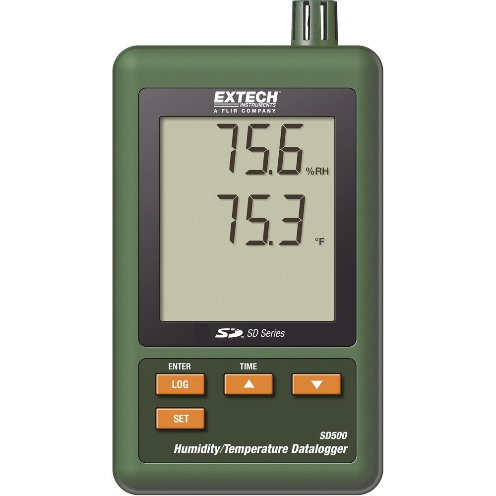 Multi-Datenlogger SD500 Messgröße Extech Luftfeuchtigkeit, (SD500) Extech Klimamesser Temperatur,