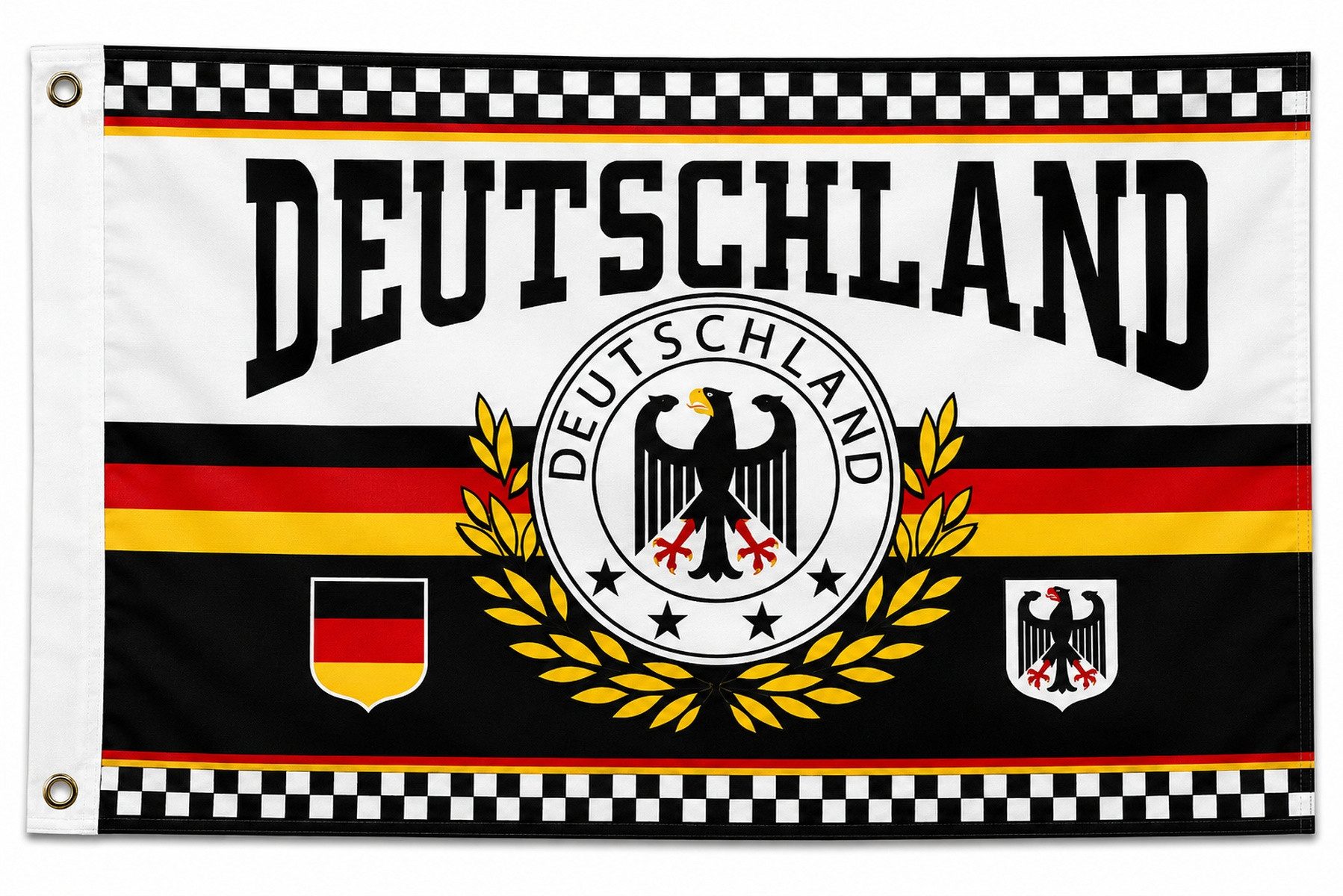 trends4cents Flagge XXL Flagge Fahne mit 3 Messingösen in 250 x 150 cm (Deutschland WM), für Fahnenmaste