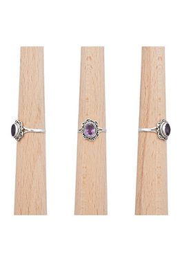 mantraroma Silberring 925er Silber mit Amethyst facettiert